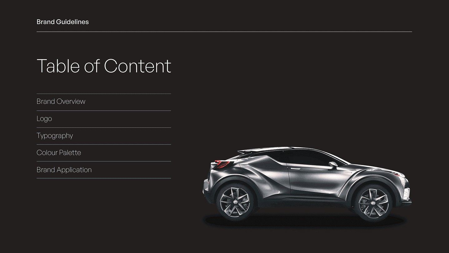 Guidelines table of contents beside a silver crossover
