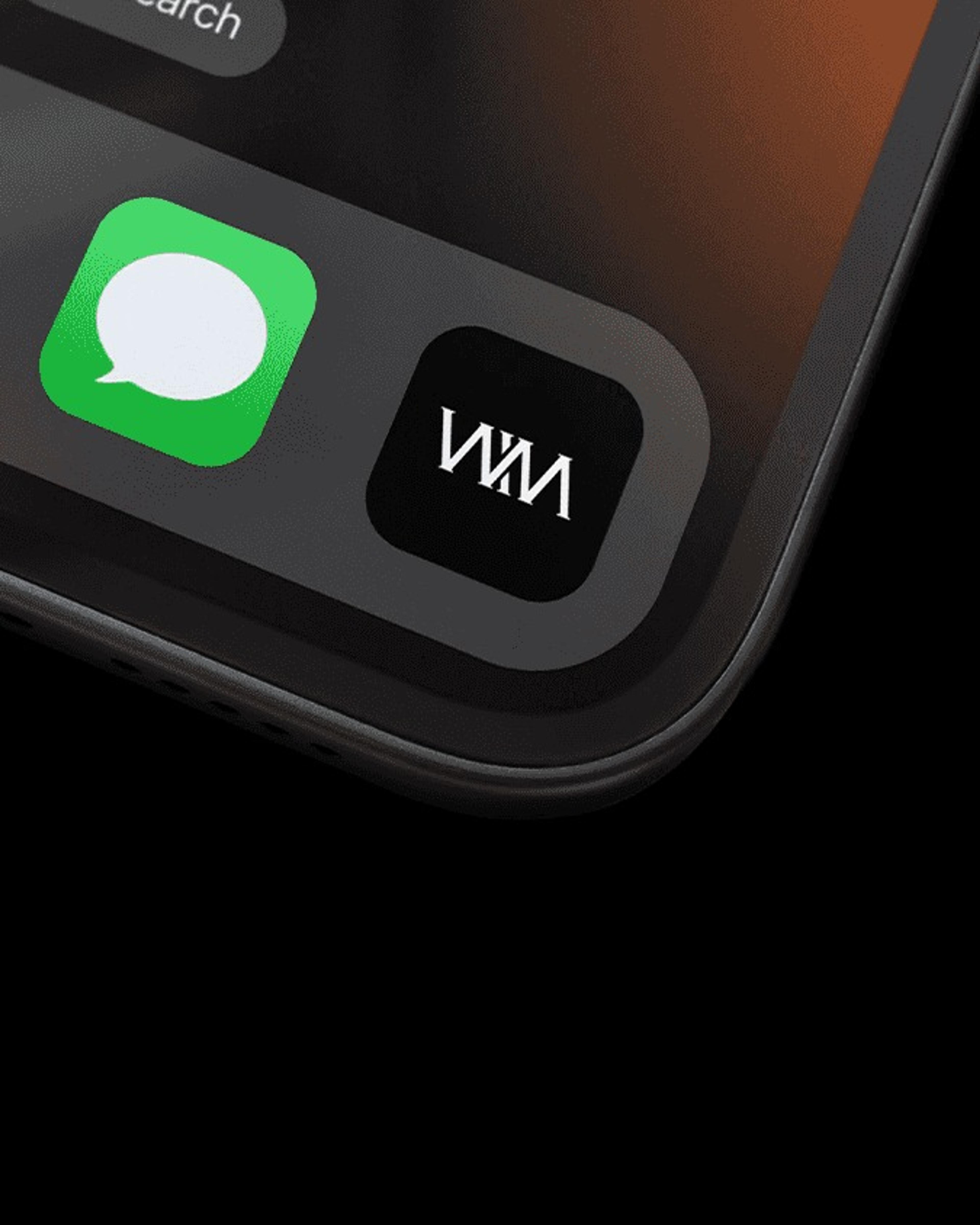 Winiame app icon on a phone home screen