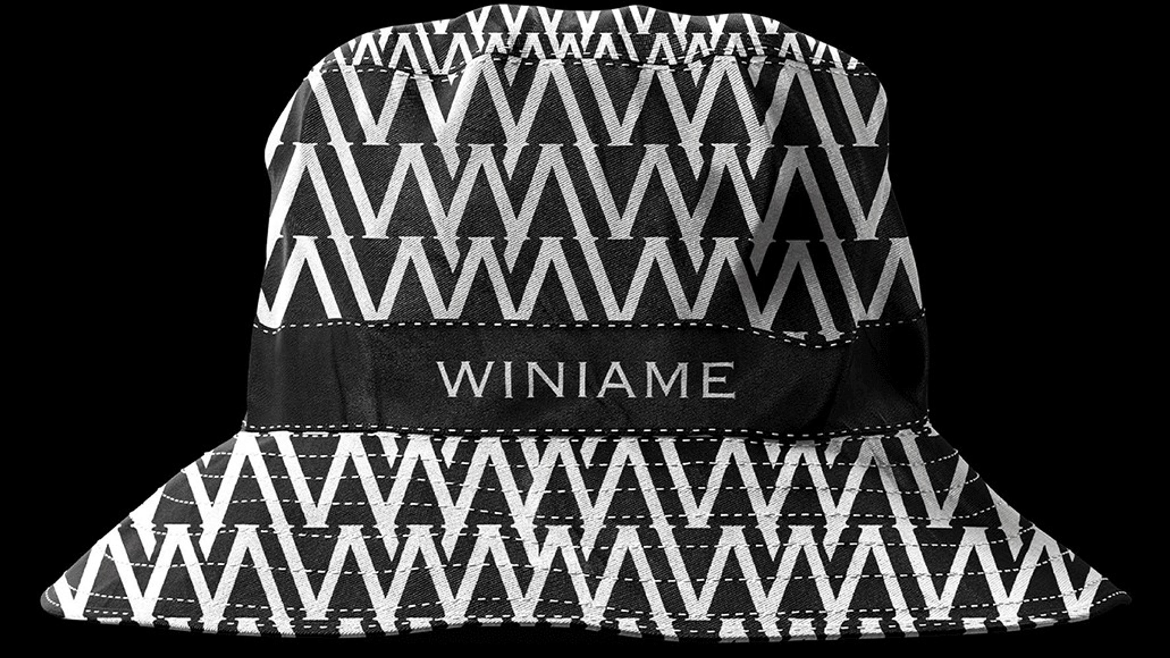 Zigzag bucket hat with a Winiame band on black