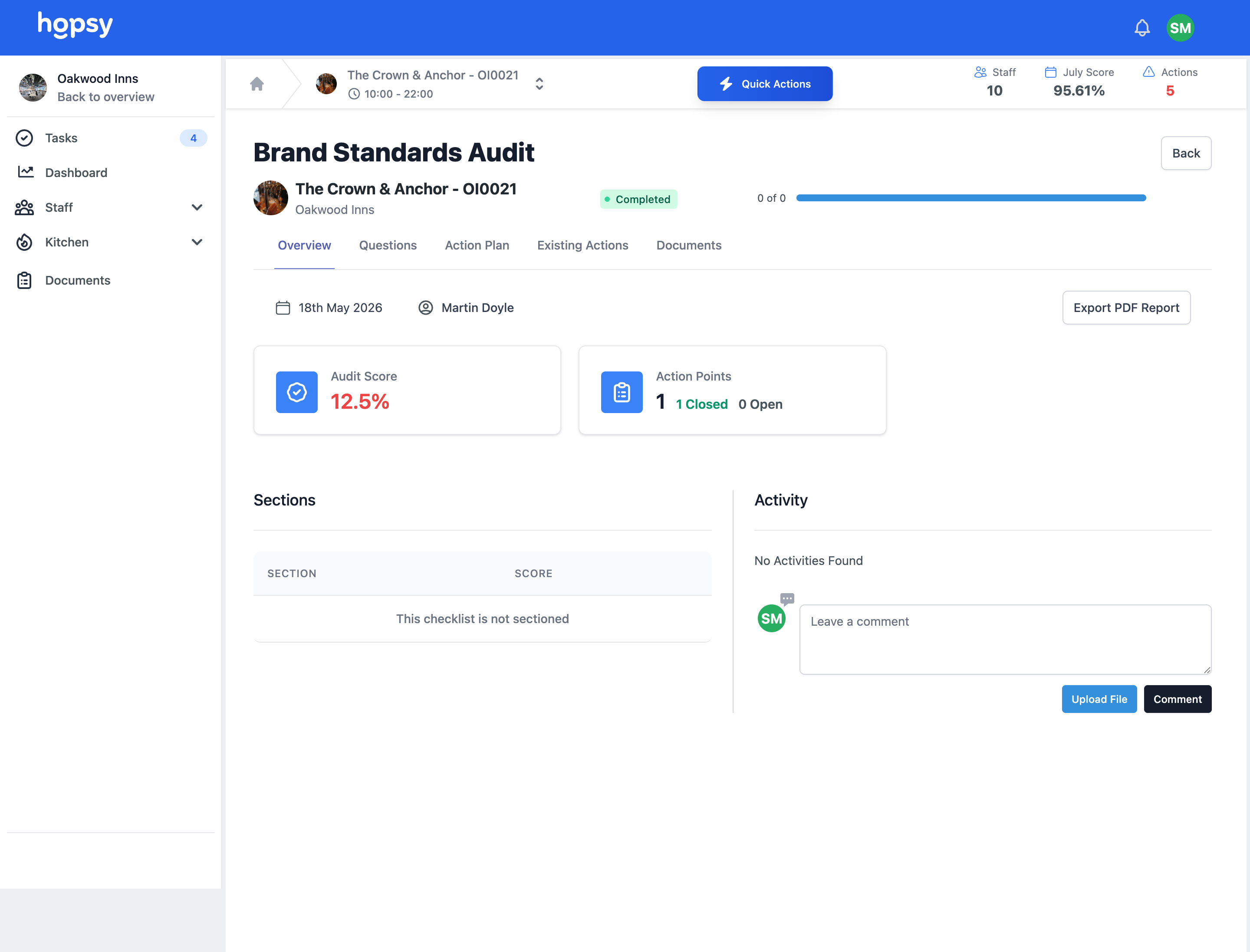 Hopsy app screen