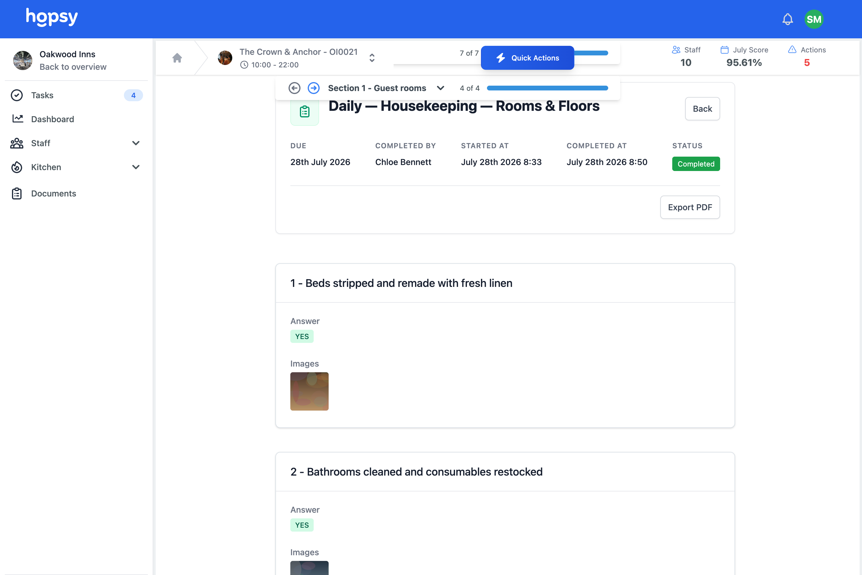 Hopsy app screen