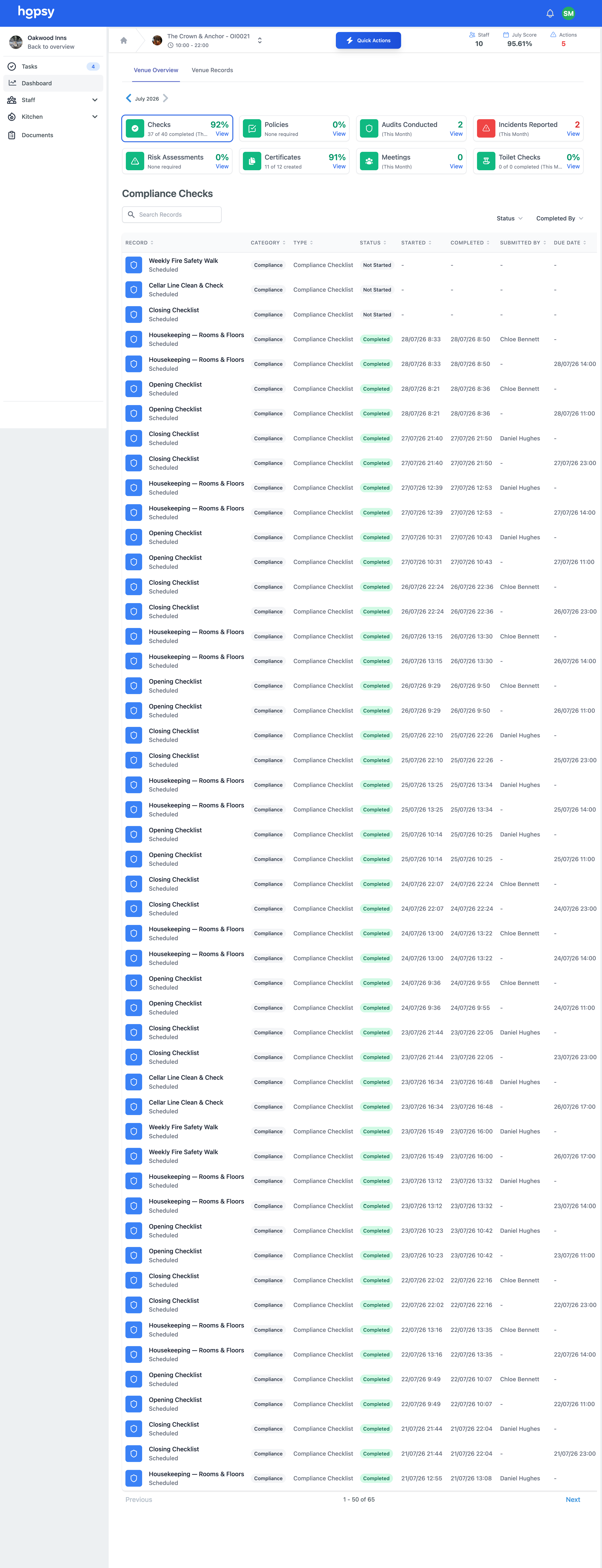 Hopsy app screen