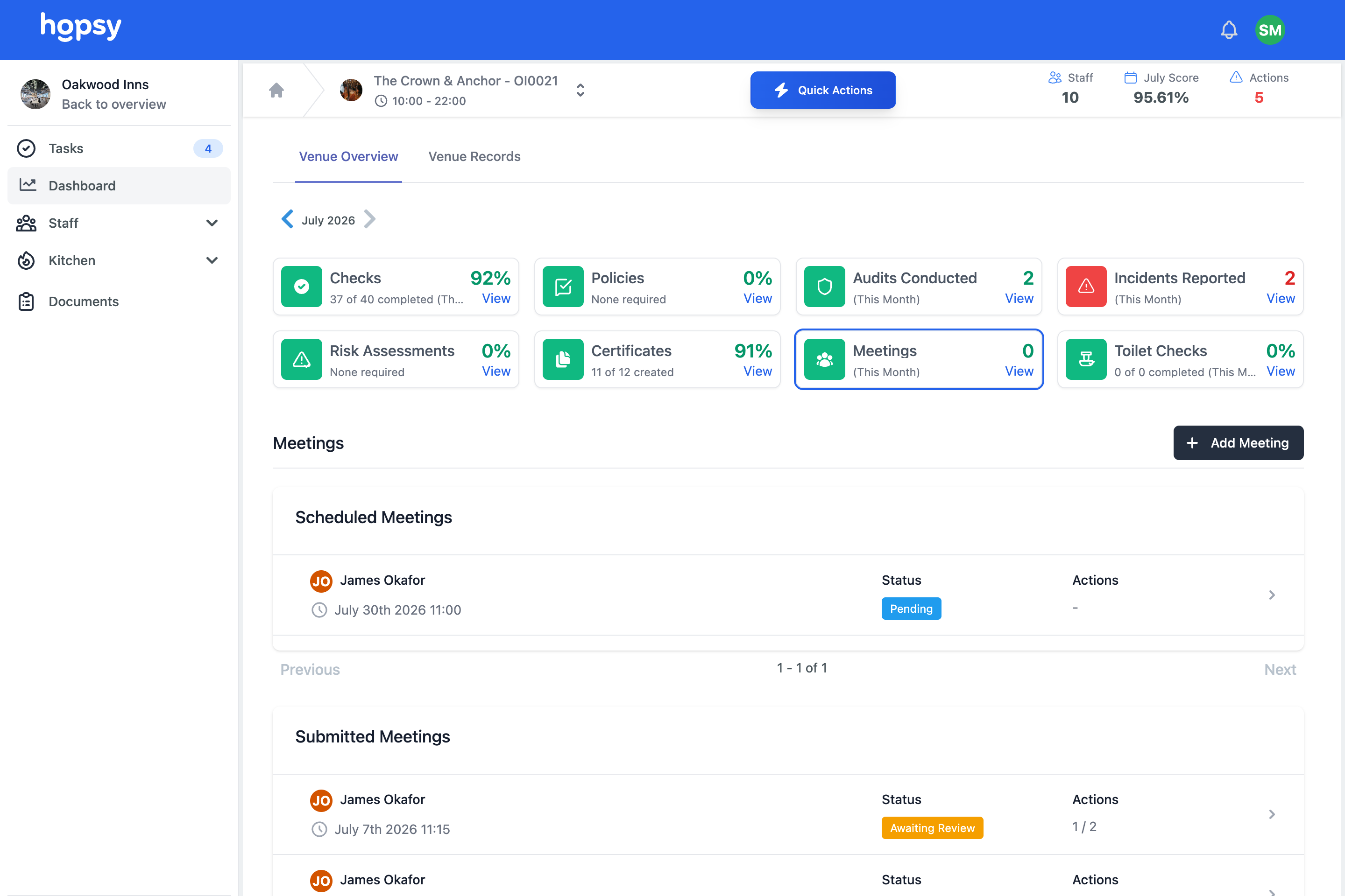 Hopsy app screen
