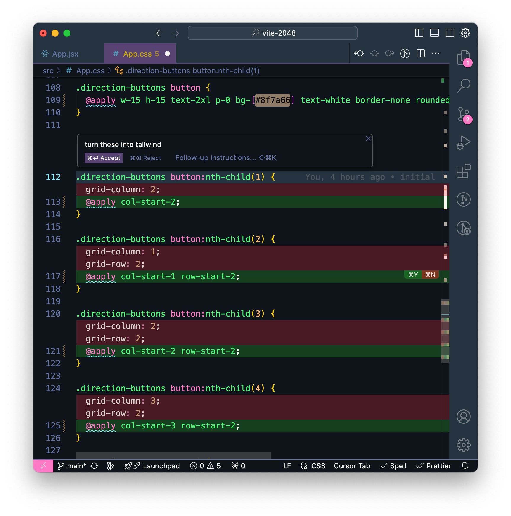 Multiple line editing with Cmd + K