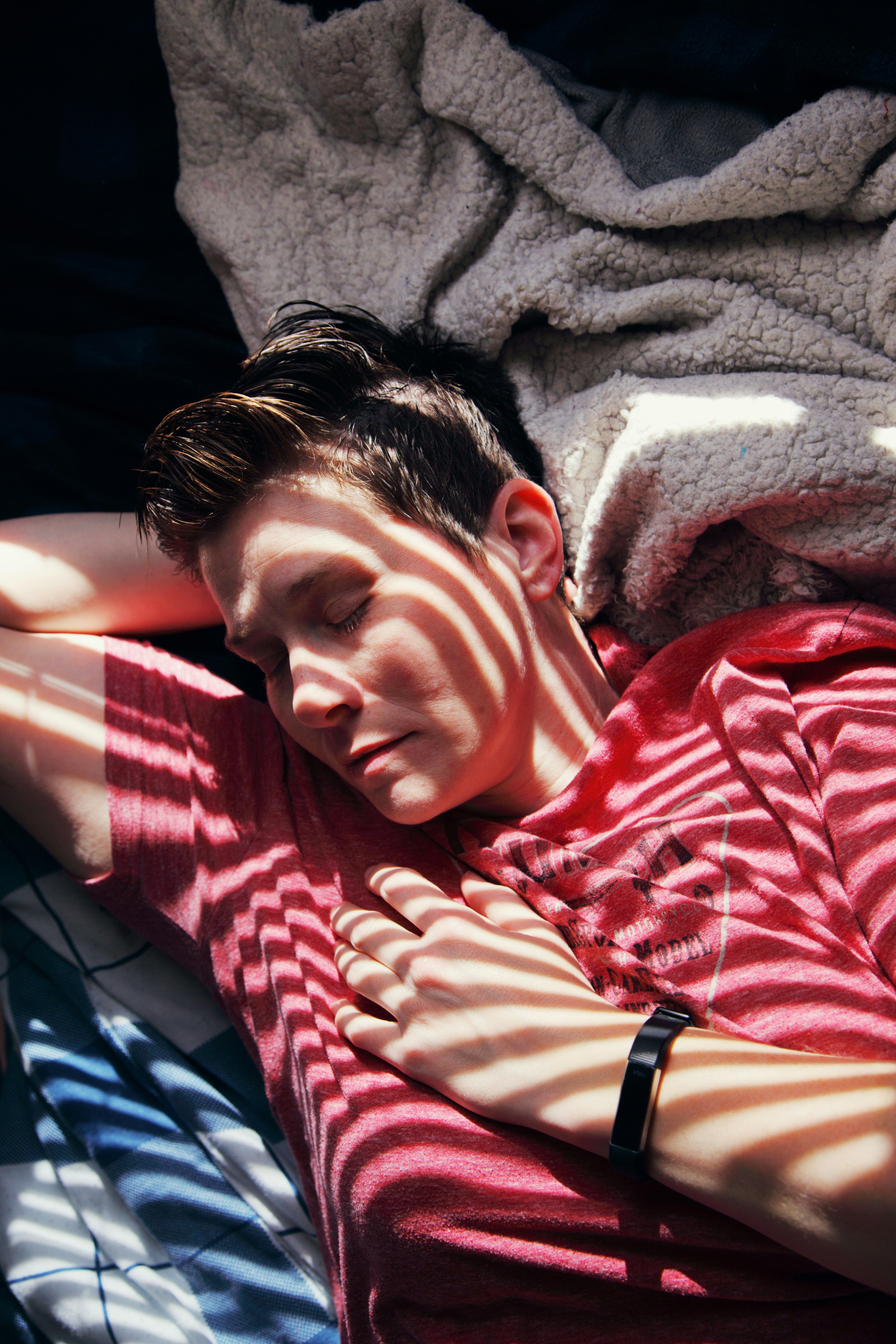 man taking a nap