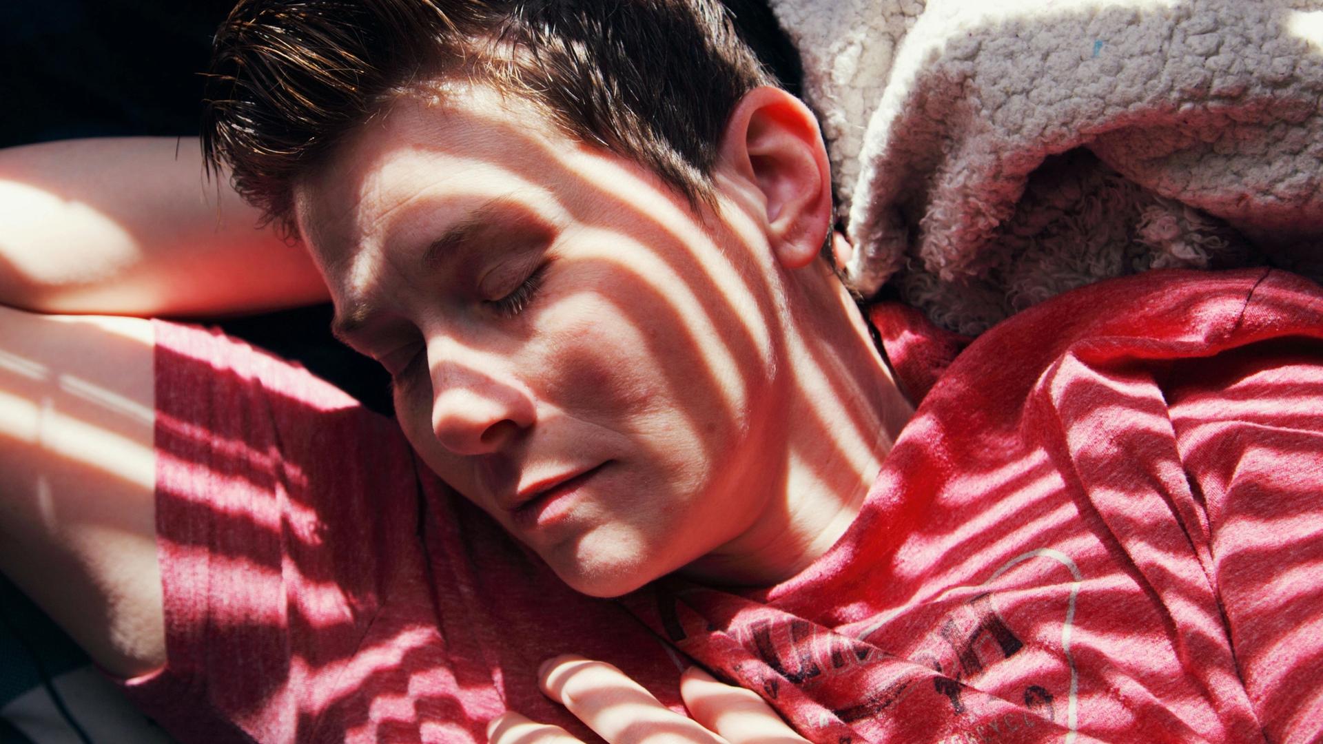 man taking a nap