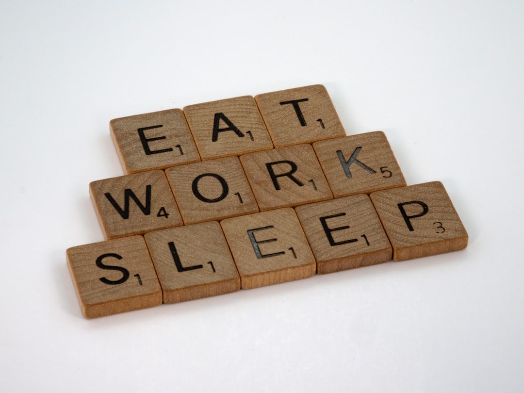 scrabble, scrabble pieces, lettering, letters, wood, scrabble tiles, white background, words, quote, letters, type, typography, design, layout, focus, bokeh, blur, photography, images, image, eat, work, sleep, work life balance, eat work sleep, life, working week, the grind, working for the man, 9-5, nine to five,  - Photo by Brett Jordan on Unsplash