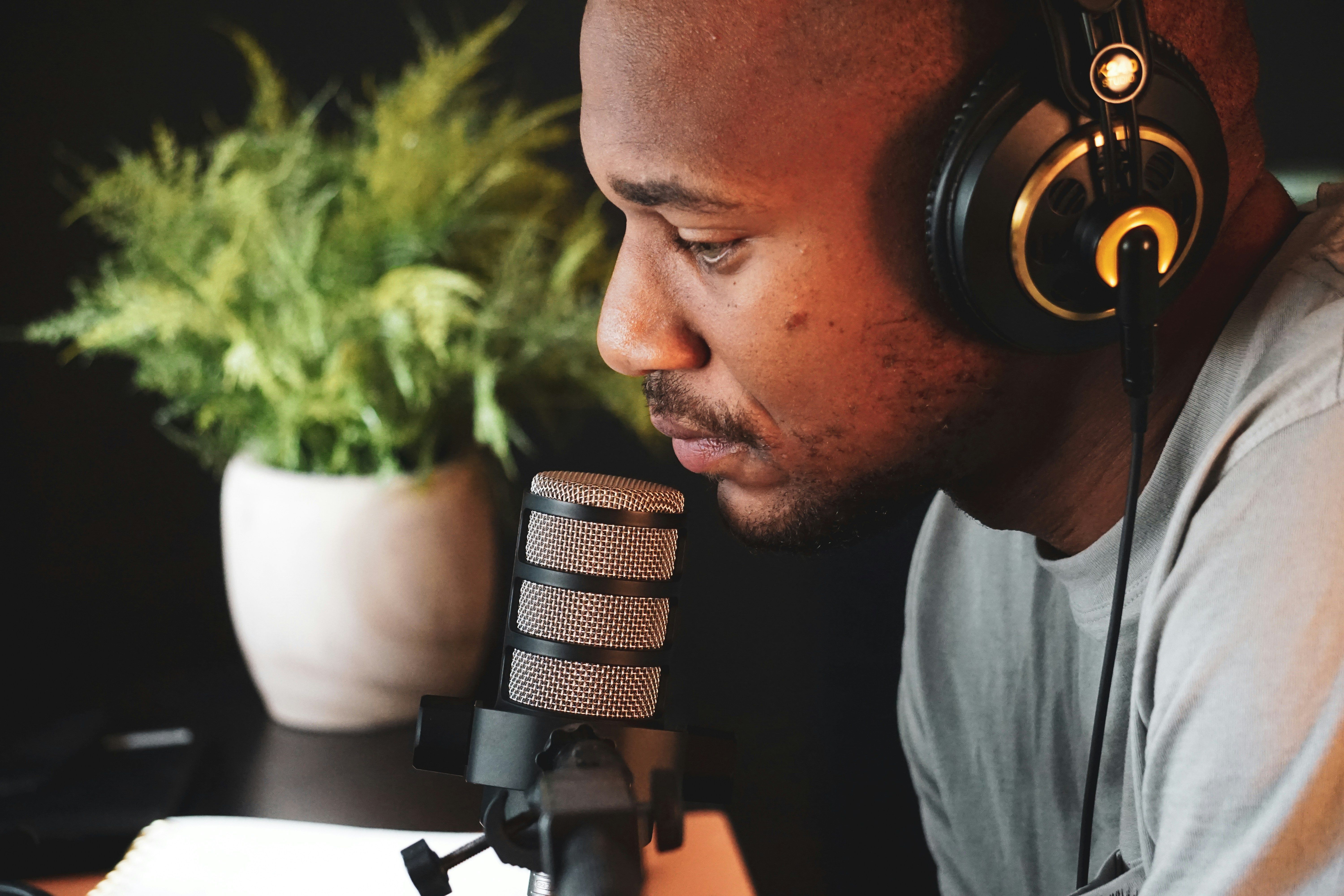 man talking into mic