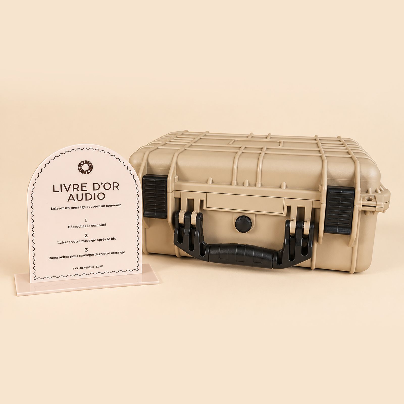 Macaron — vintage French telephone audio guestbook for hire in France
