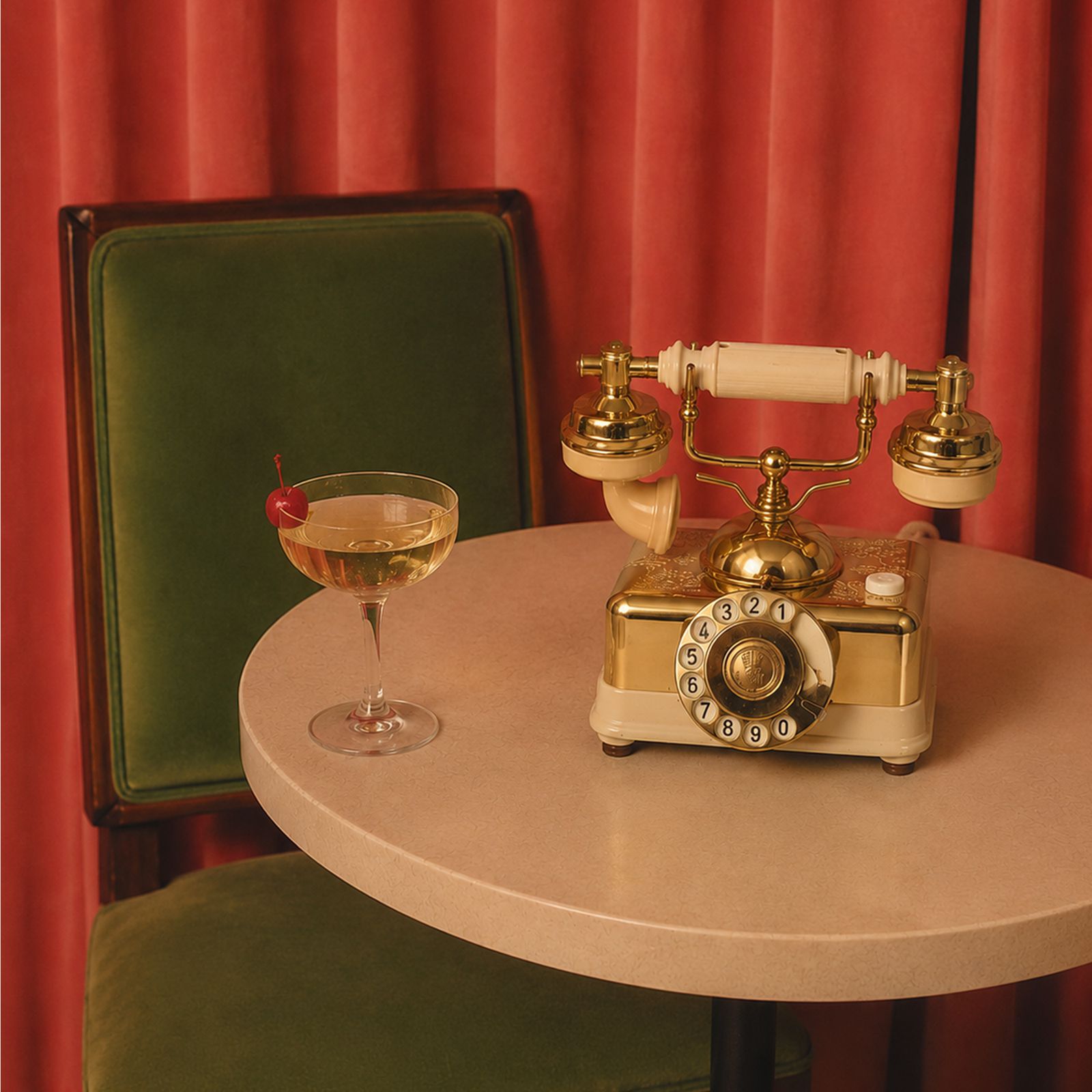 Champagne — vintage French telephone audio guestbook for hire in France