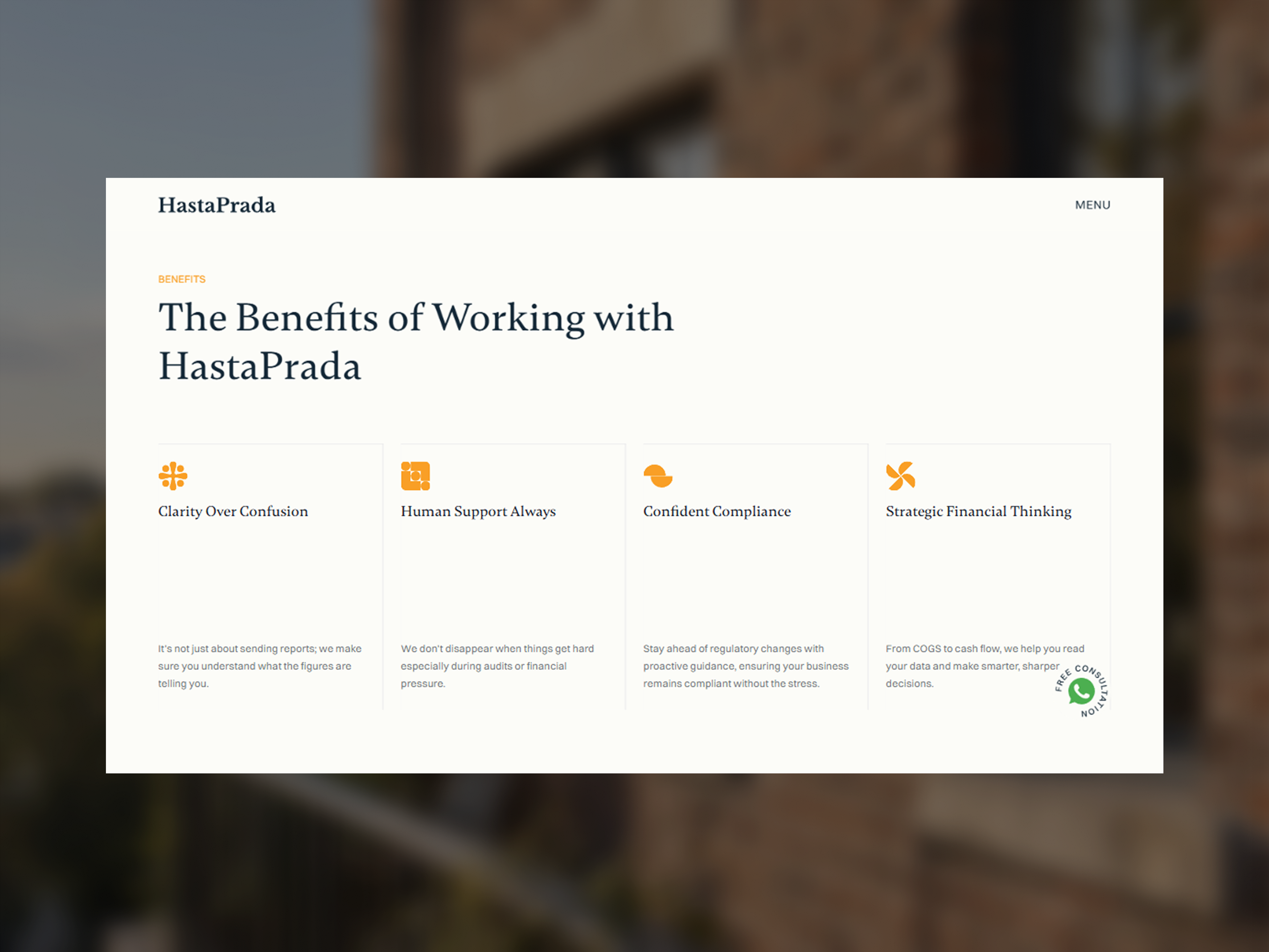 Benefits - Hastaprada