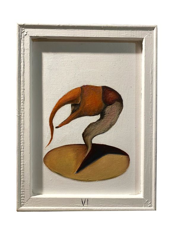 “Krab/Zegar słoneczny” 21x29cm oil on canvas