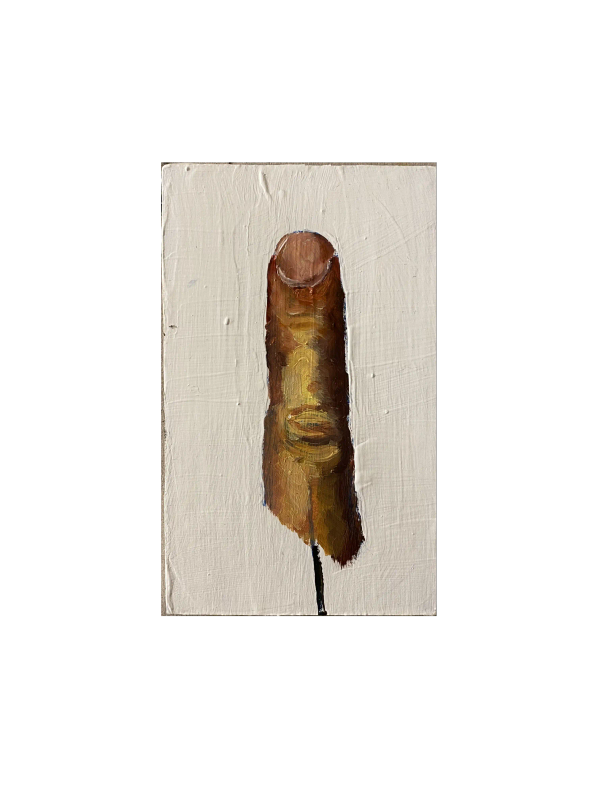 “Palec Artysty rozcierający farbe” 10x15cm oil on wood