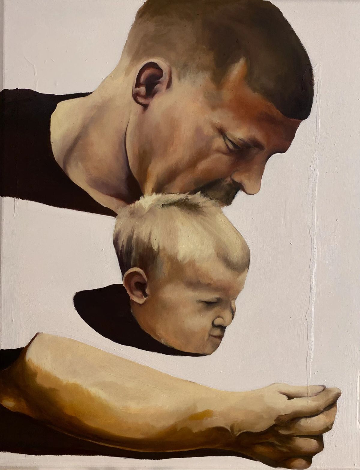 “Portret Ojca, Siostry, Ręki ojca” 70x80cm oil on canvas