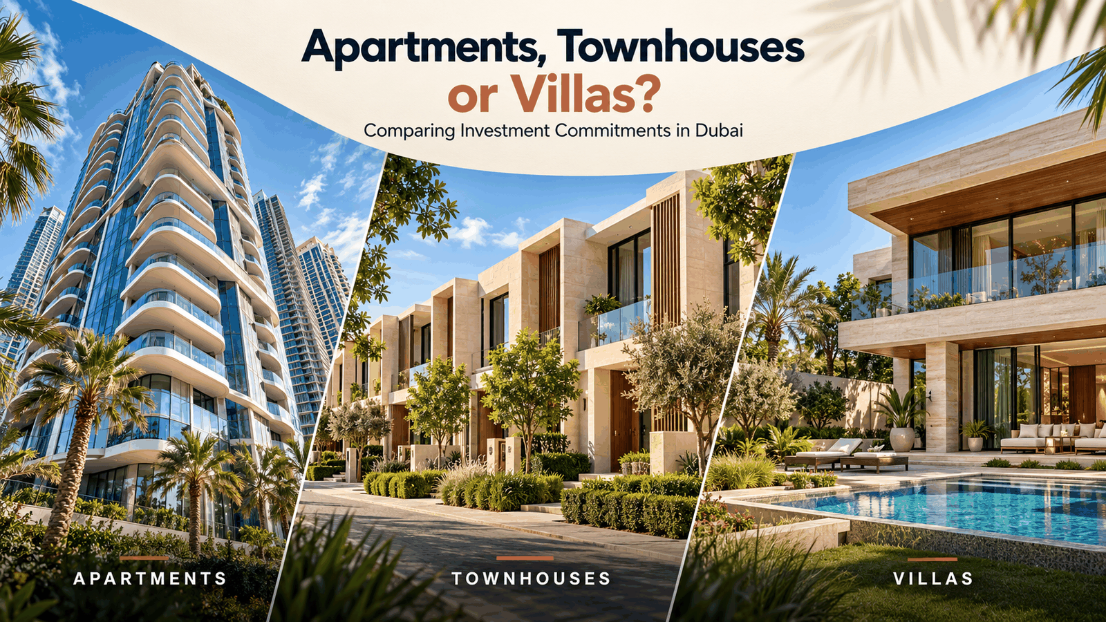 Dubai Apartments, Townhouses or Villas: Comparing Investment Commitments
