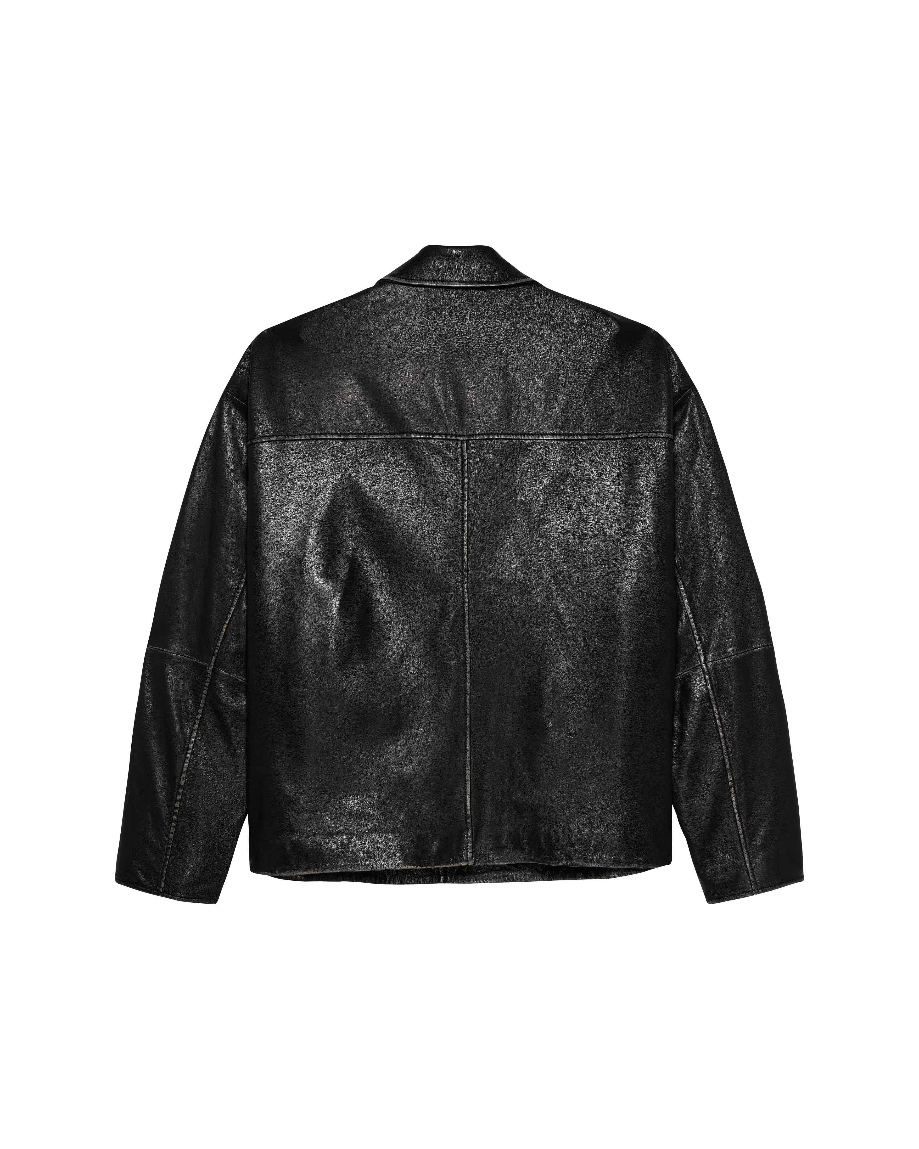 Polysooem Stitched Leather Western Jacket - Red