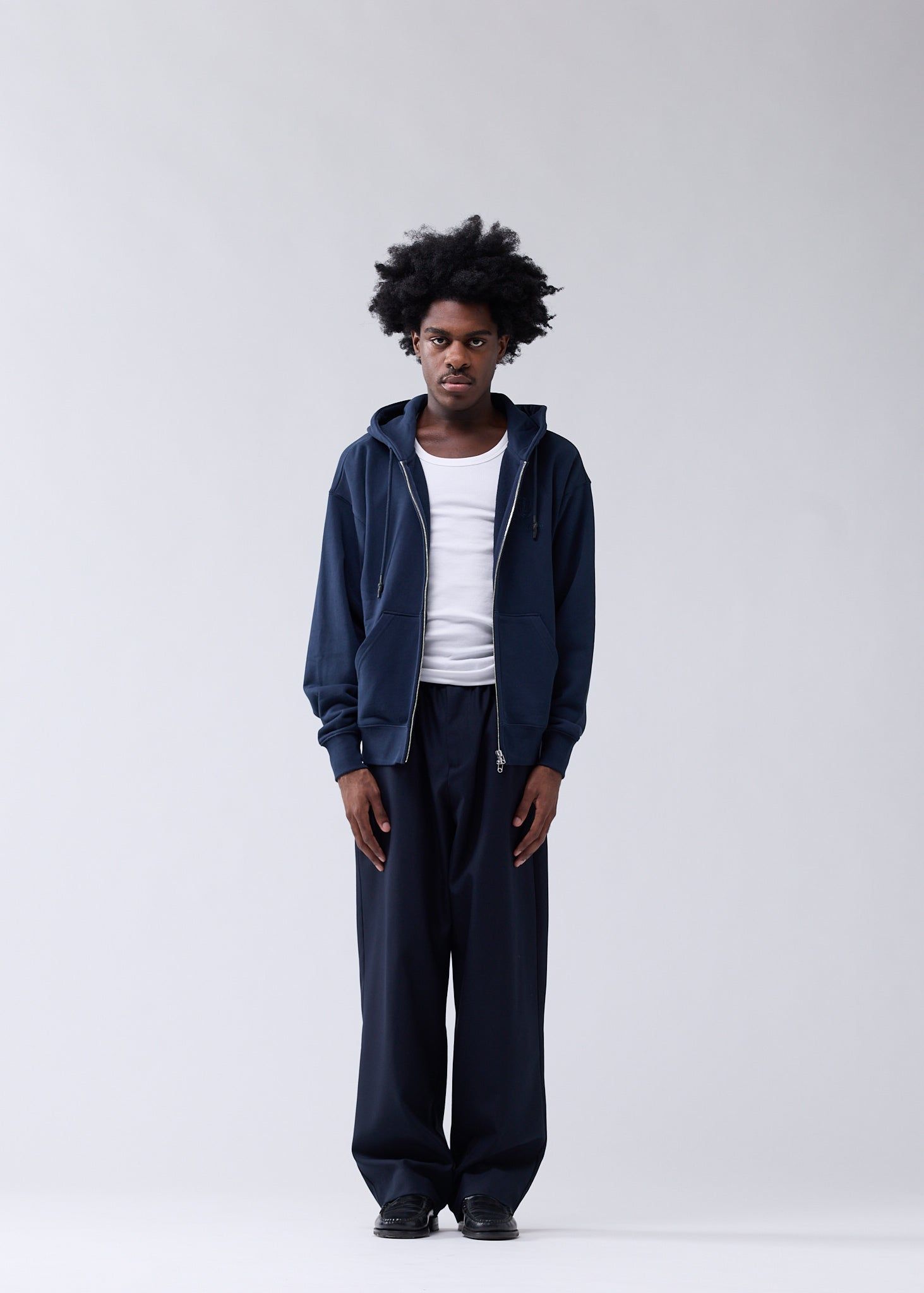 LOGO HOODIE ZIP-UP NAVY/NIGHT