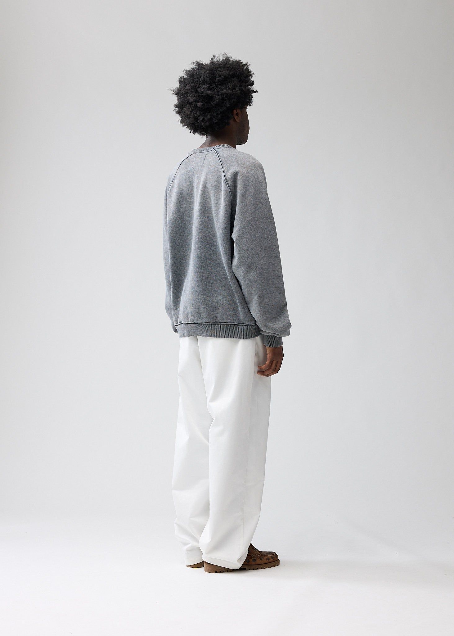 ★送料・関税込★FALLETT★KNIT COLLAR SWEATSHIRT★ FALL OFF CREWNECK IRON GATE