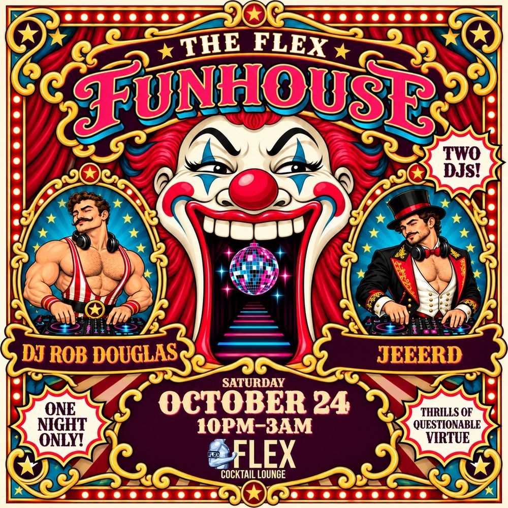 FUNHOUSE flyer — Sat, Oct 24 at FLEX Cocktail Lounge, Las Vegas