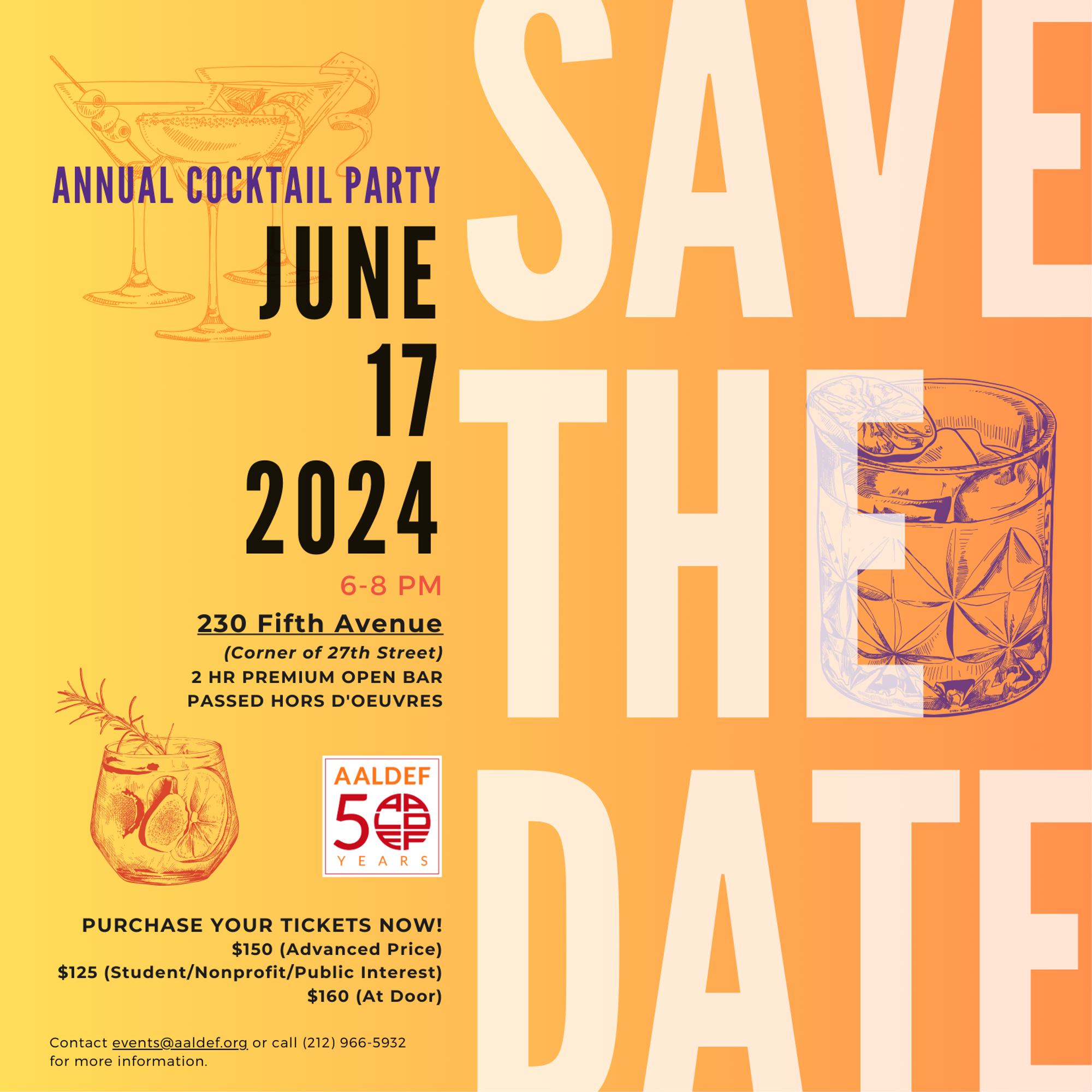 Image for Save the Date: AALDEF's Summer Cocktail Party