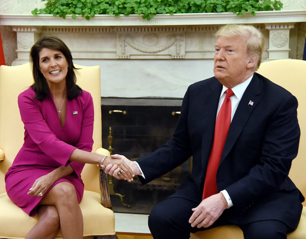 Image for Emil Guillermo: Nikki Haley's public service? Baiting Donald Trump.