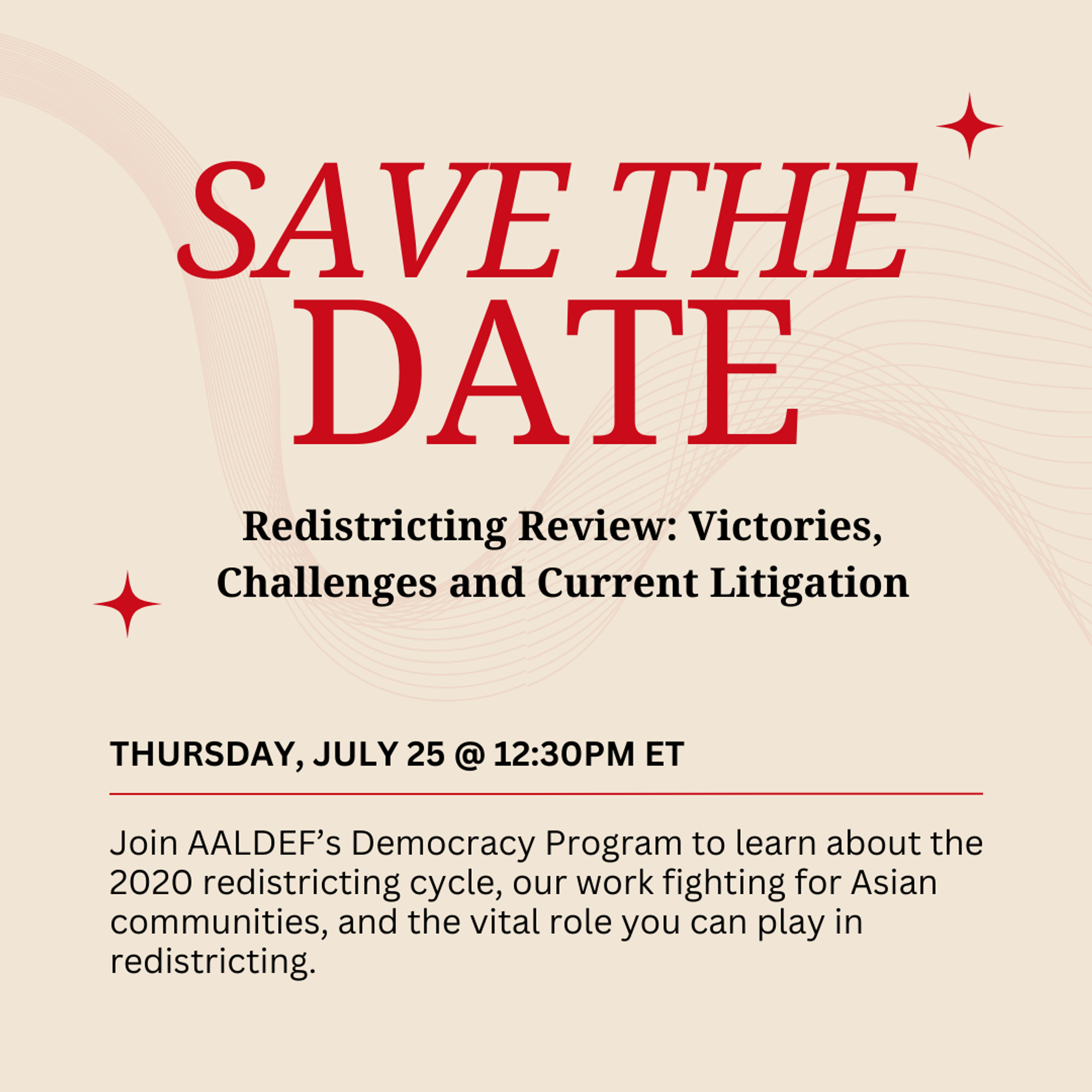 Image for Save the Date: Redistricting Review 