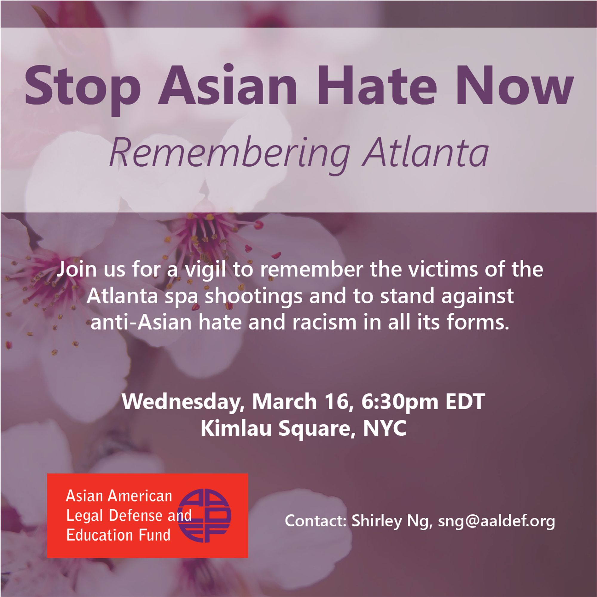 Image for Stop Asian Hate Now: Remembering Atlanta