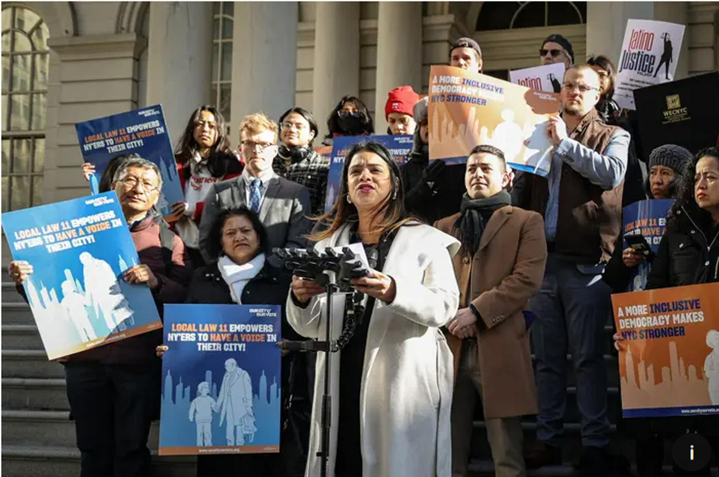 Image for Gothamist: NYC Council appeals noncitizen voting ruling as Mayor Adams remains mum