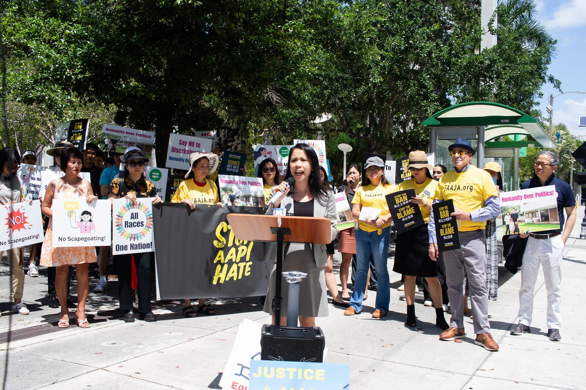 Image for Asian American community and allies rally against Florida’s anti-Chinese land law after court hearings