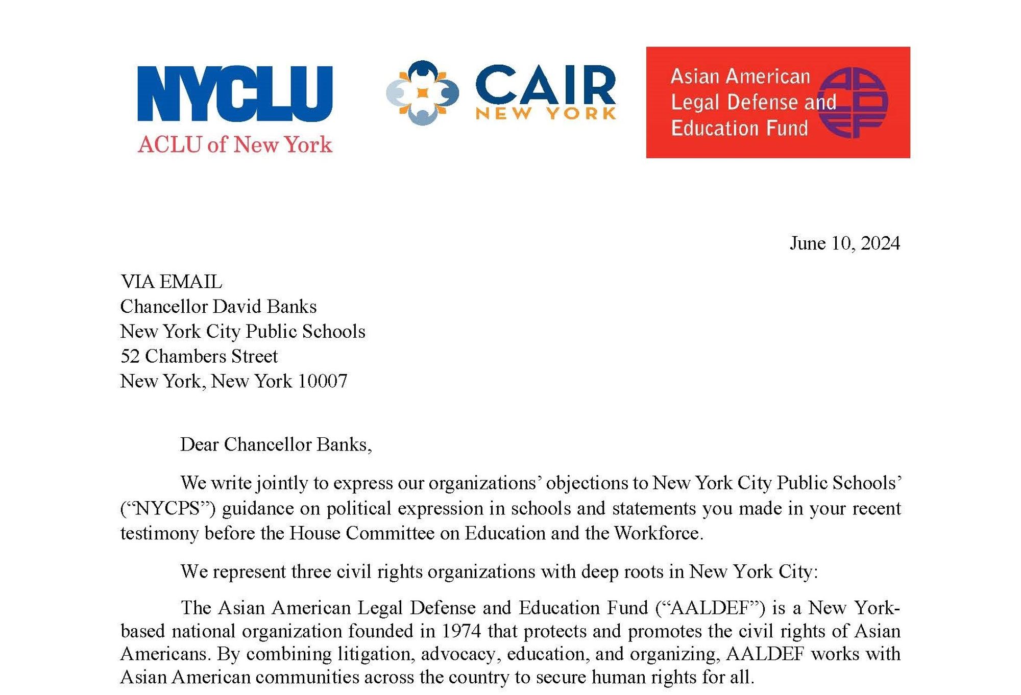Image for NYC Public School Guidance on Palestine Suppresses Speech Say Civil Rights Orgs