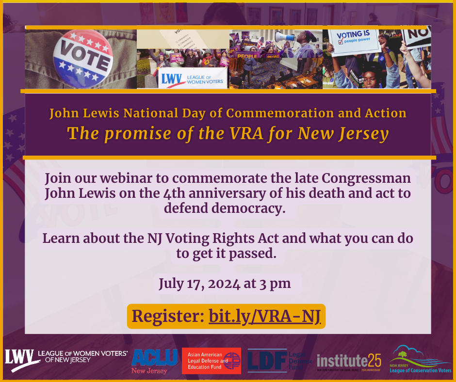 Image for Defending Democracy and the promise of the VRA for New Jersey Webinar