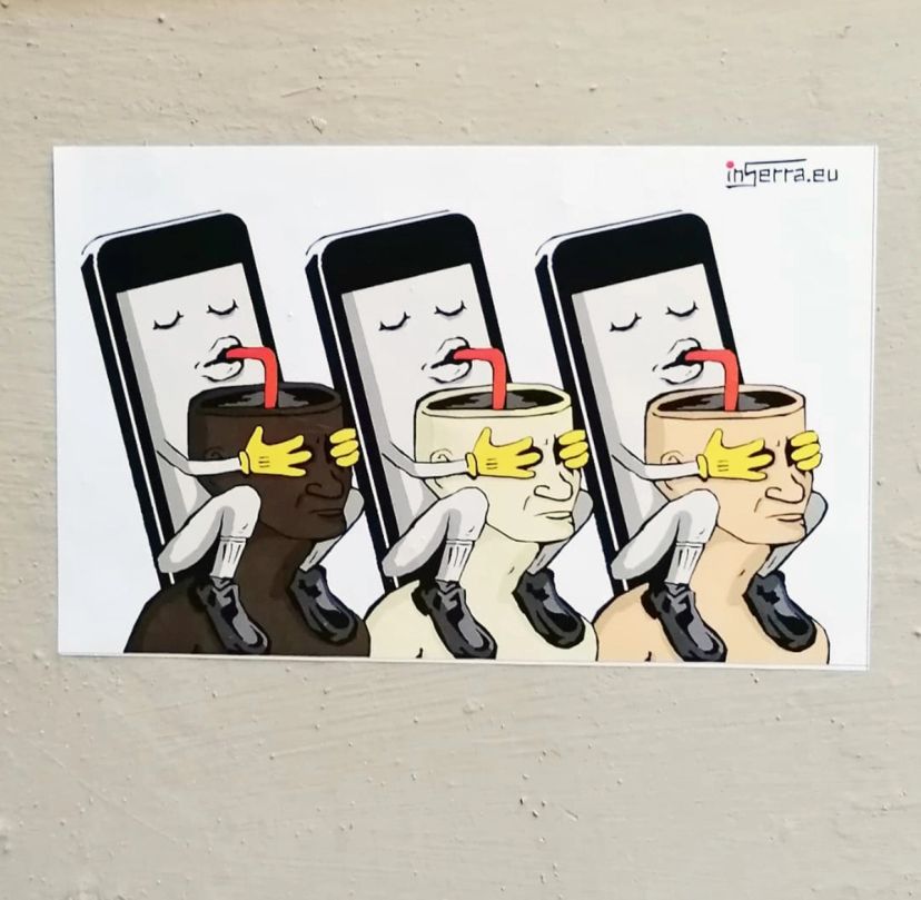 Brain sucking smartphone stickers