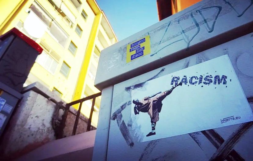 Destroy racism sticker