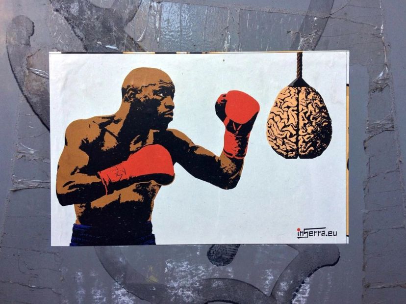 Brain boxer sticker