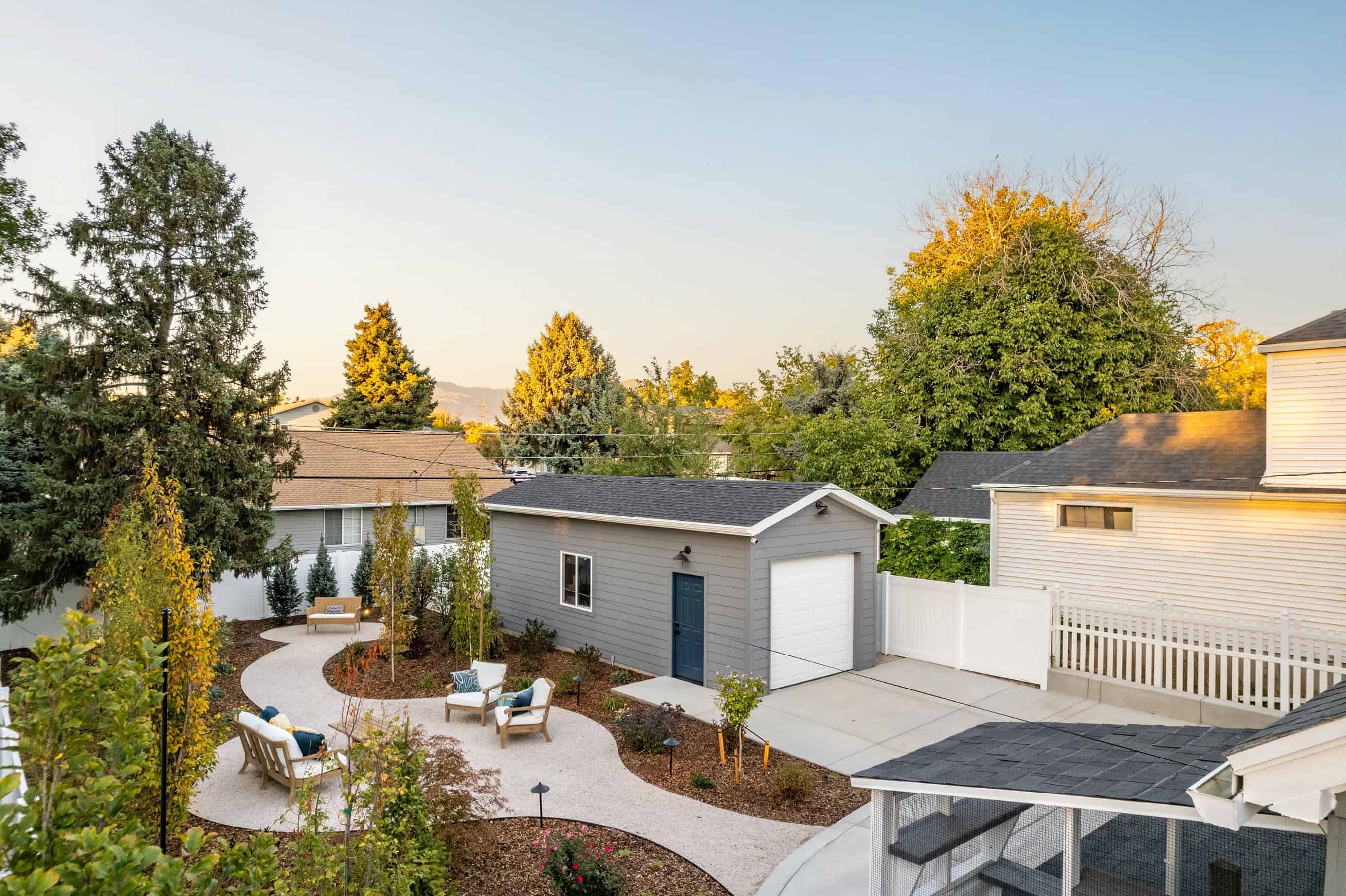 Modern garage construction with sleek design and spacious layout
