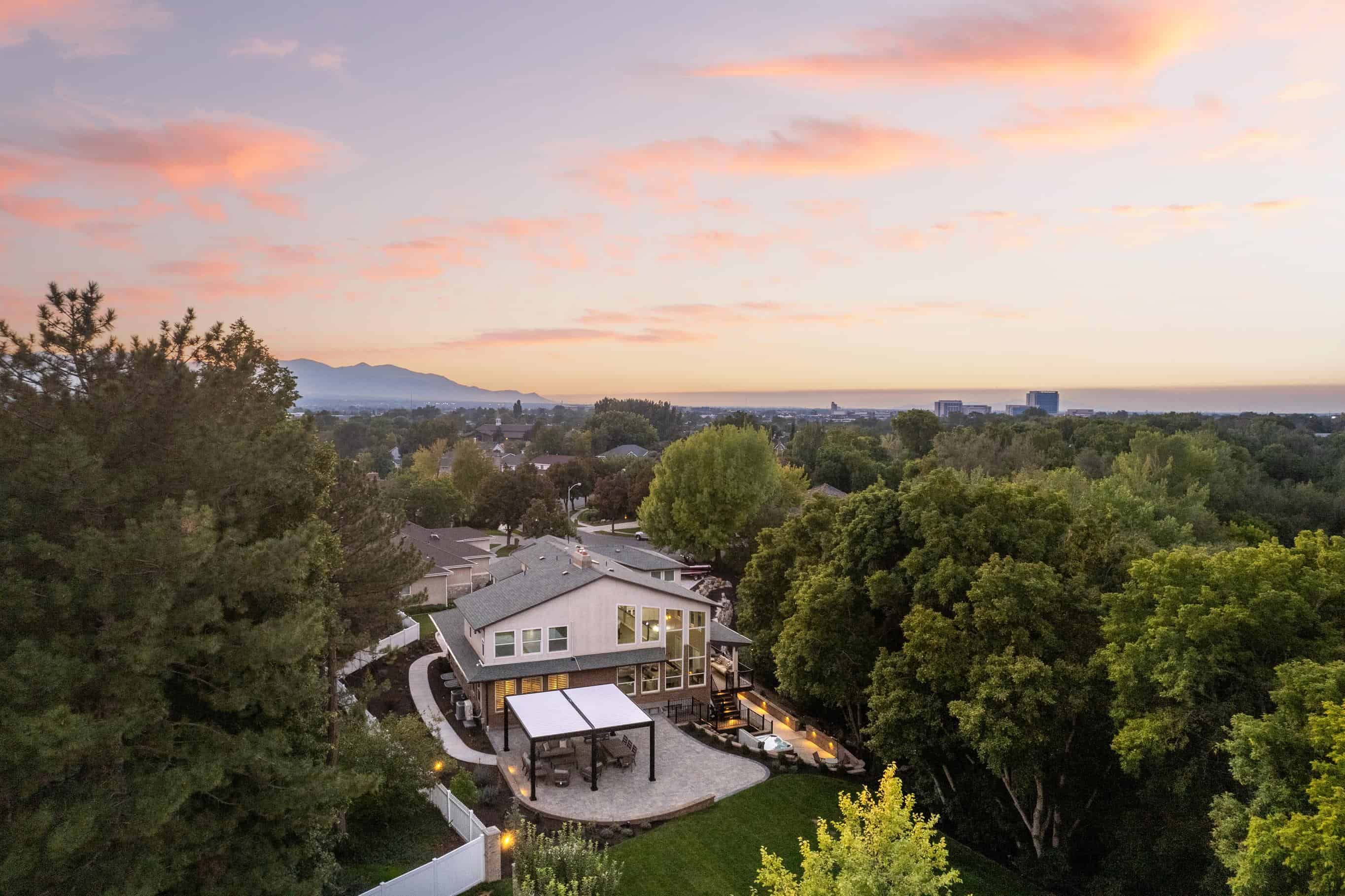 Aerial View of Full Landscape Design in Murray, Utah