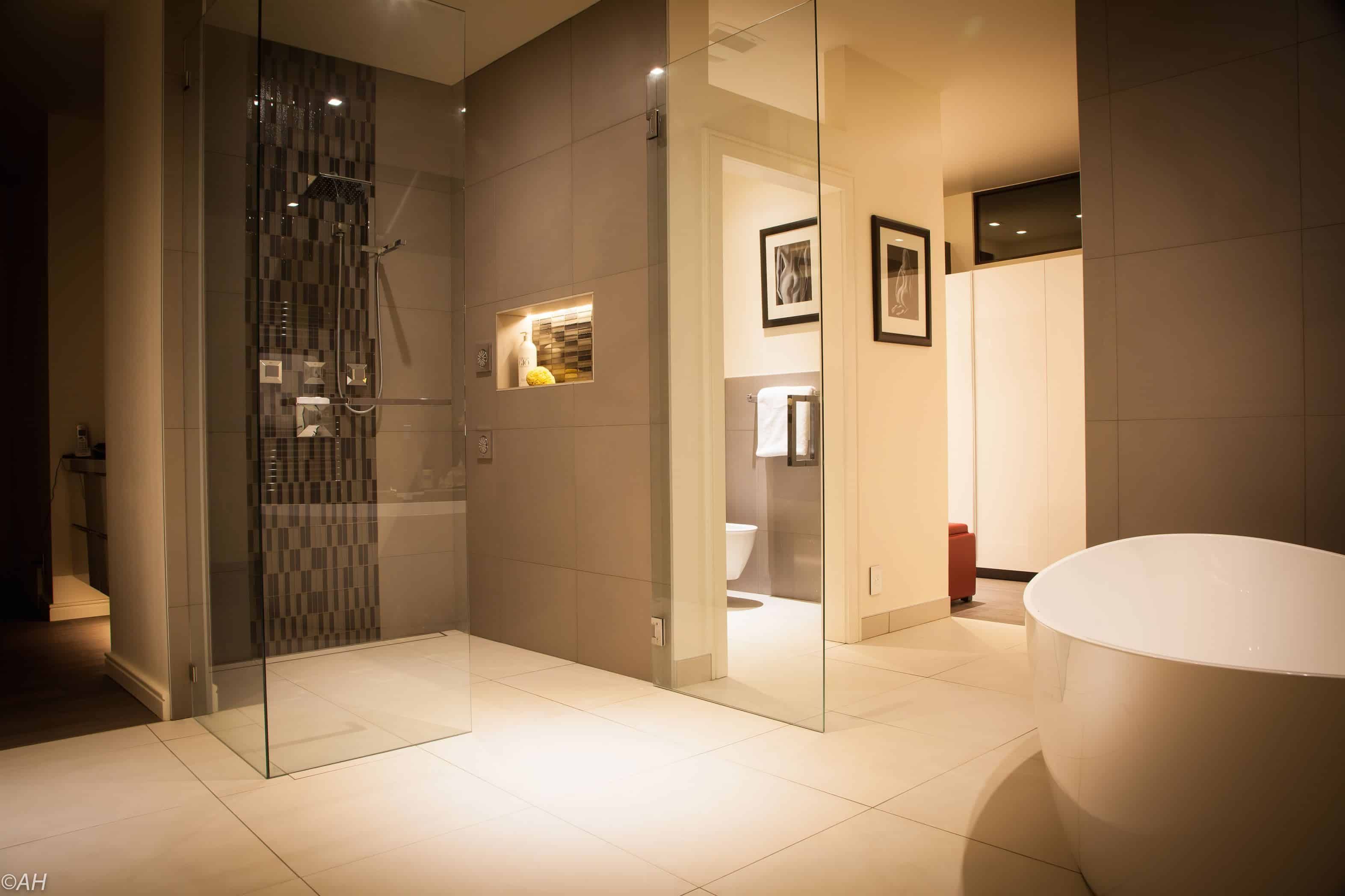 Custom shower installation in Sandy Utah bathroom remodeling project.