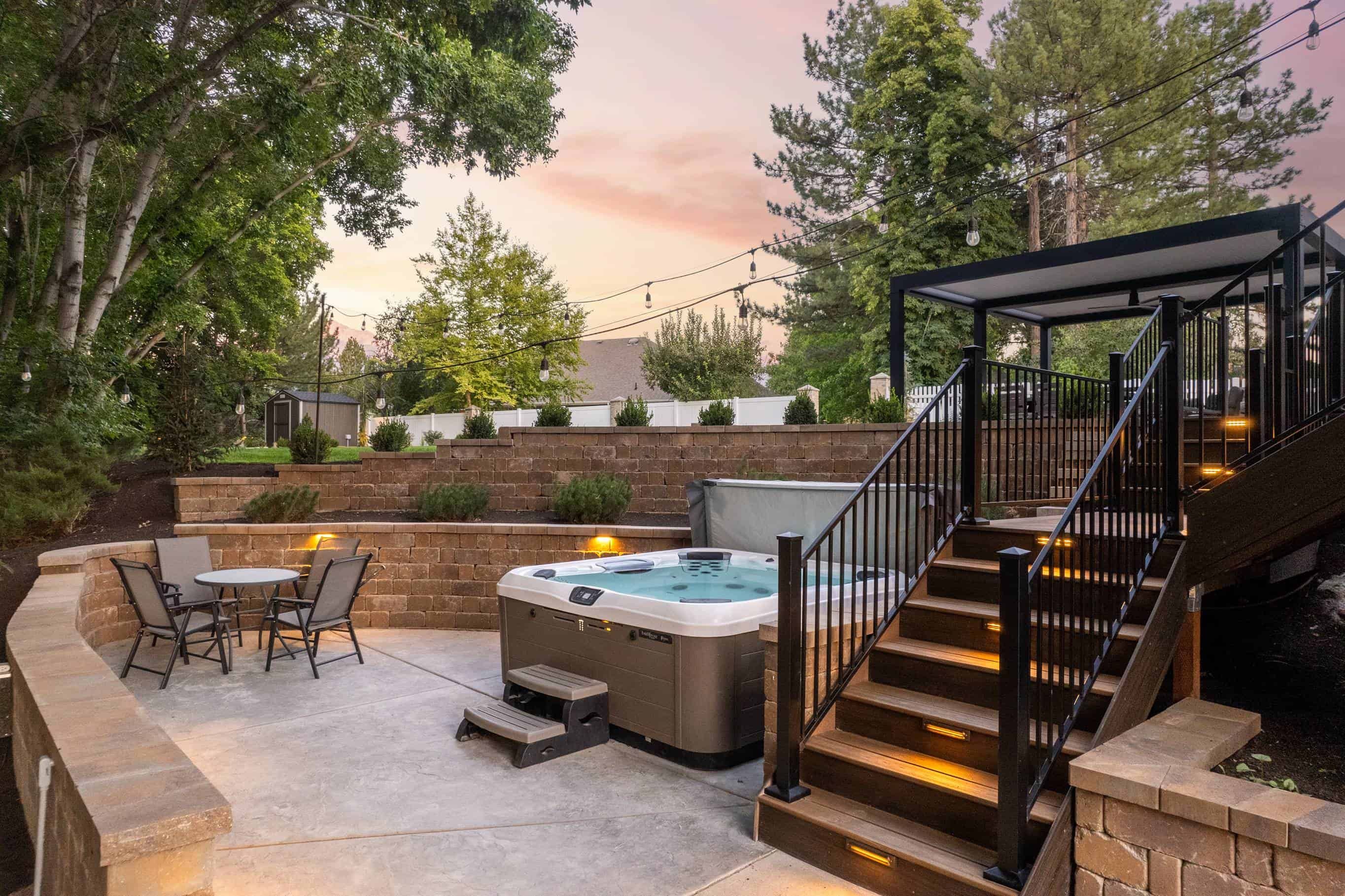 Boulder retaining wall on a steep incline in Murray, Utah.