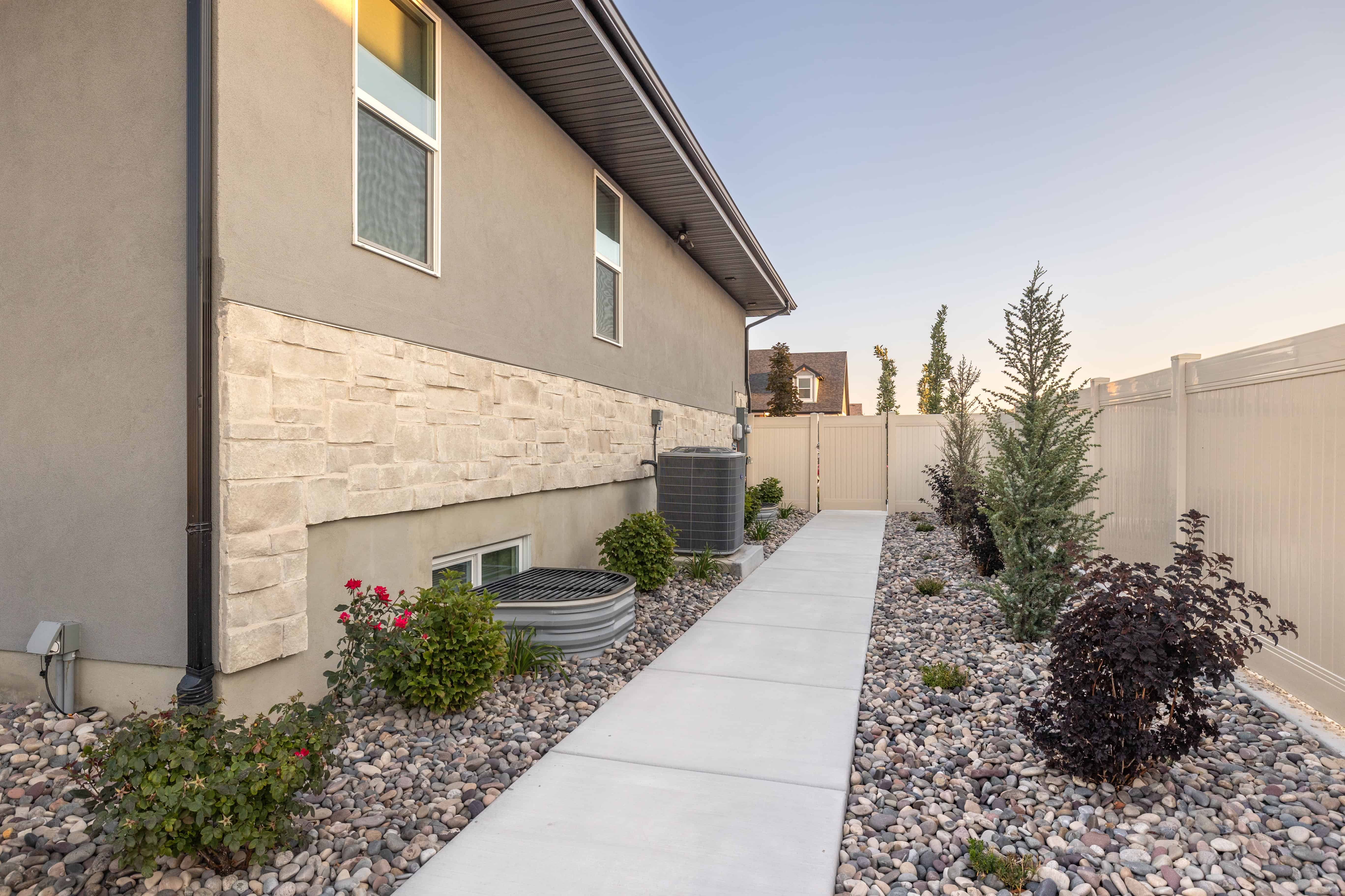 Xeriscaping with Concrete Pathways in lehi