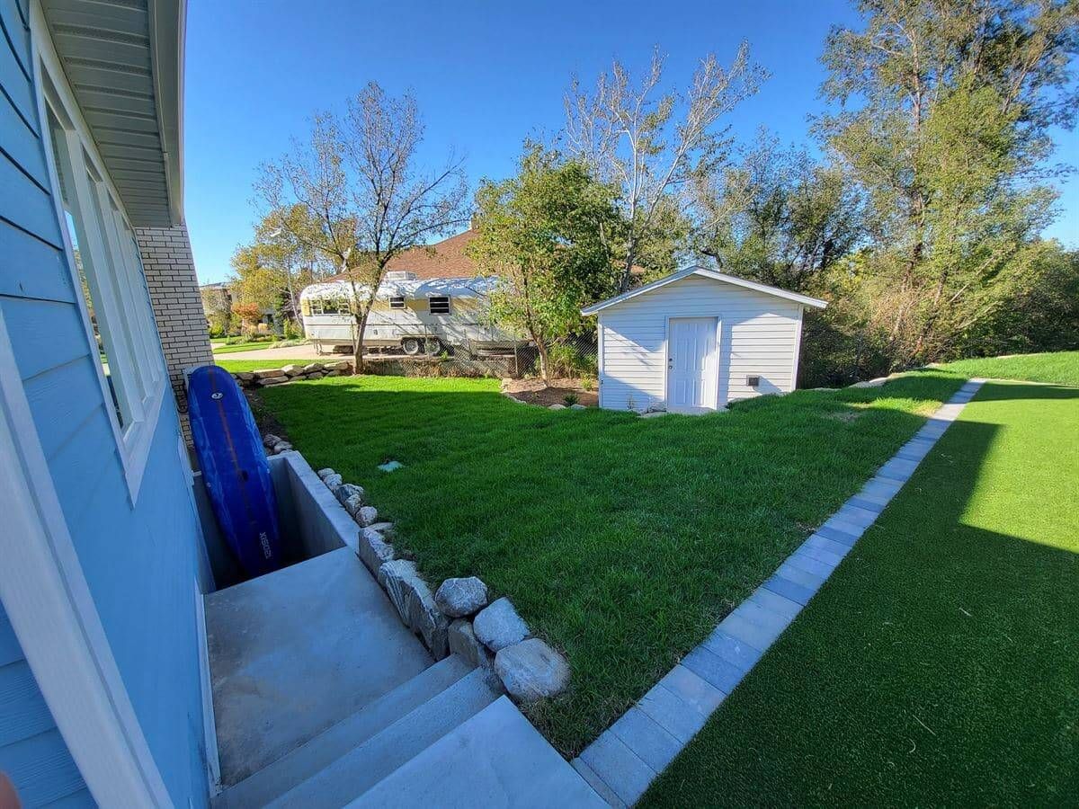 Custom sprinkler system with sod installation in Sandy, Utah.