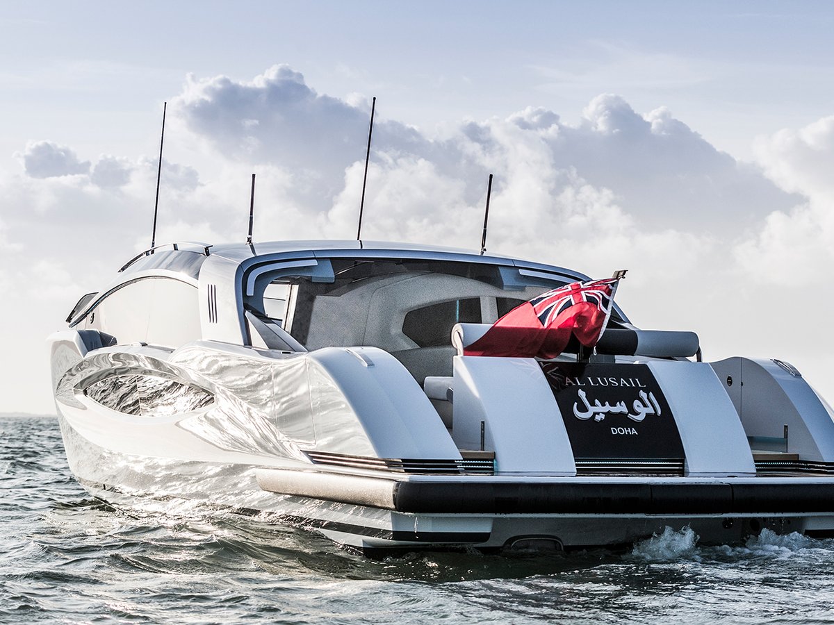 Al Lusail – Closed Limo Tender, 11.2m yacht tender, built by Compass Tenders, designed by H2 Yacht Design — photograph 1