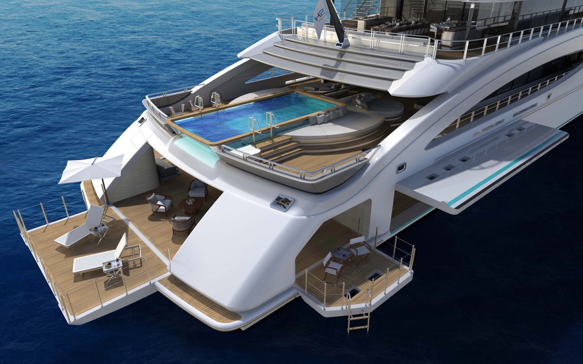 BORA, 81m superyacht concept, designed by H2 Yacht Design — photograph 2