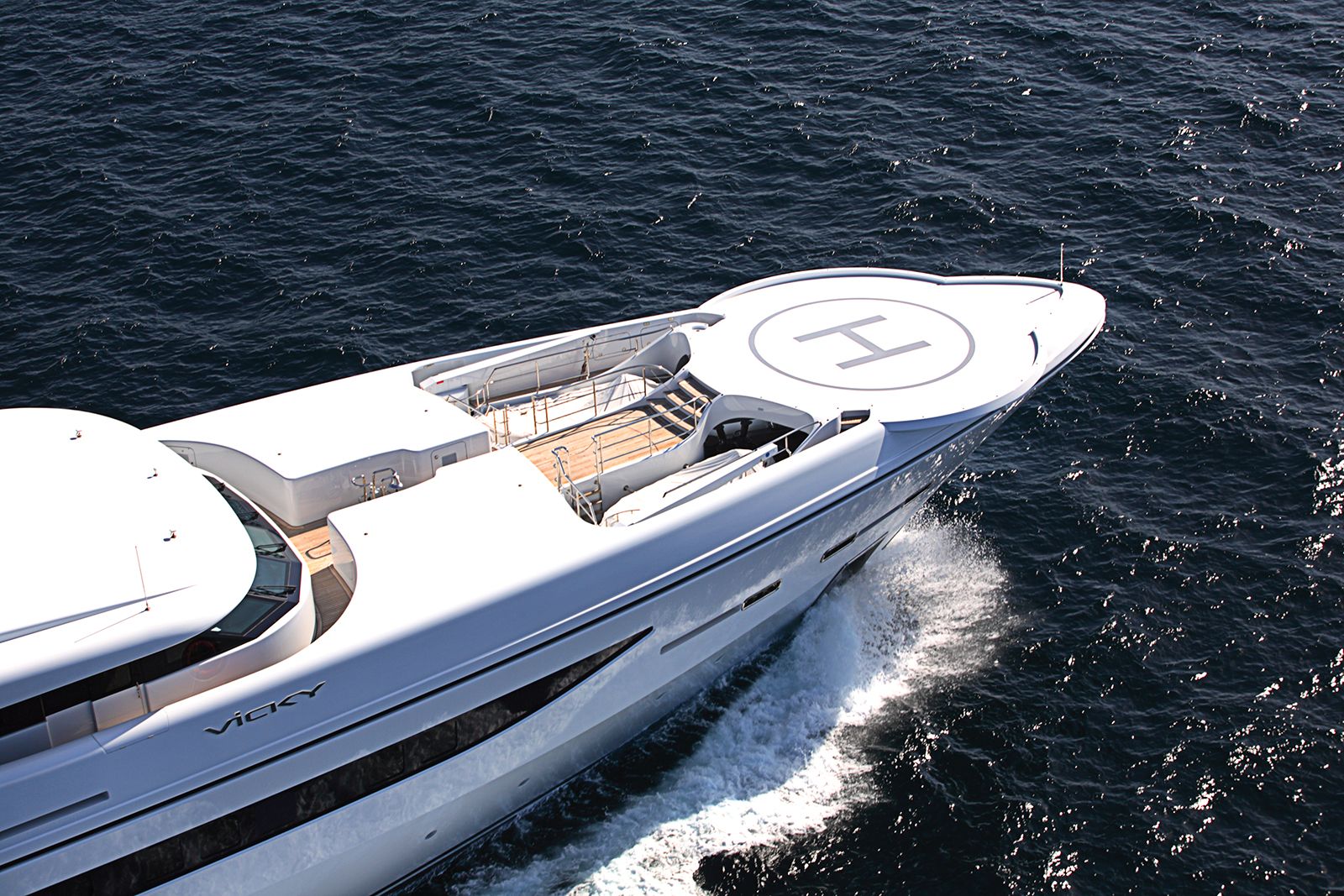 Vicky, 72.4m new build superyacht, built by Proteksan, designed by H2 Yacht Design — photograph 1
