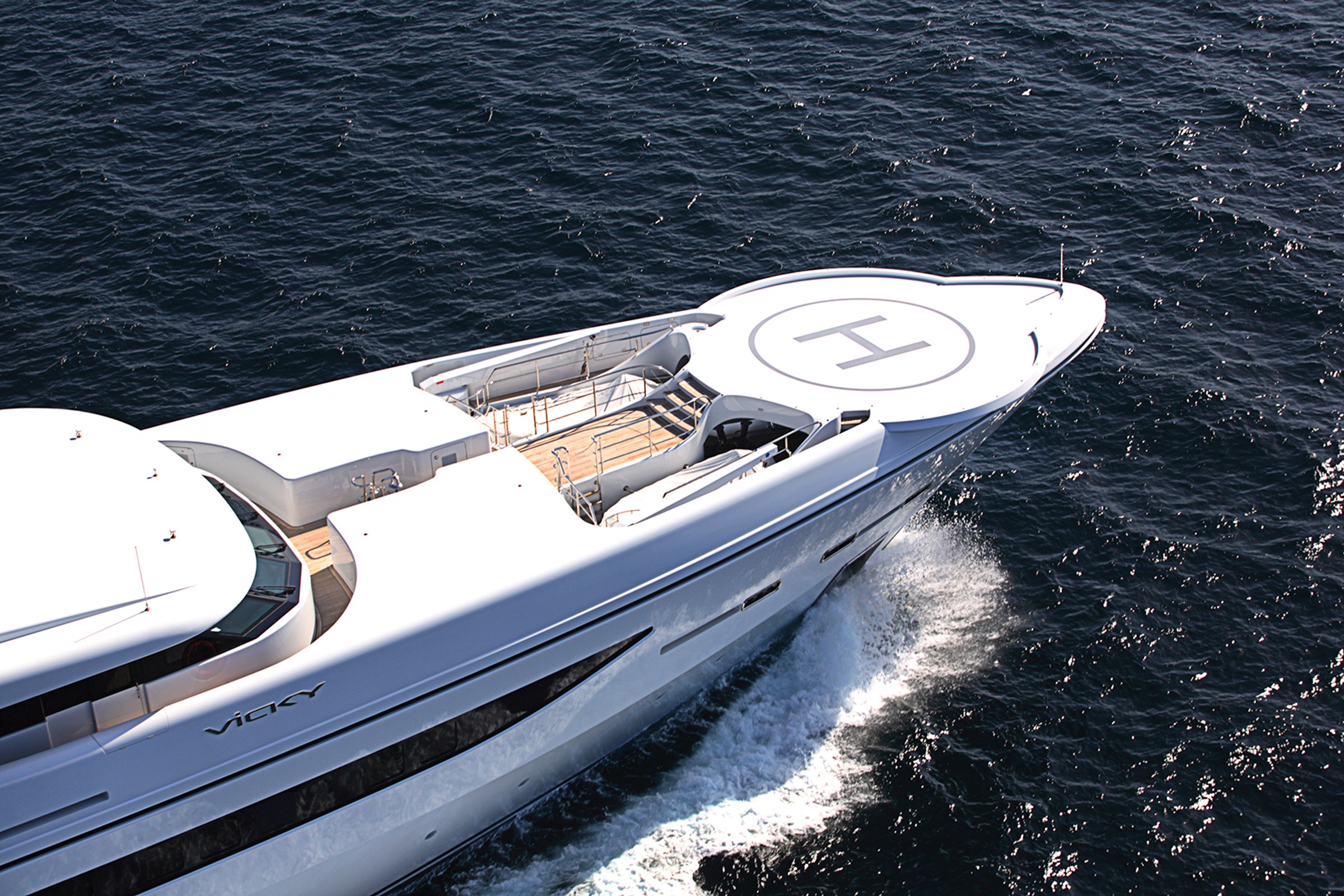 Vicky, 72.4m new build superyacht, built by Proteksan, designed by H2 Yacht Design — photograph 1