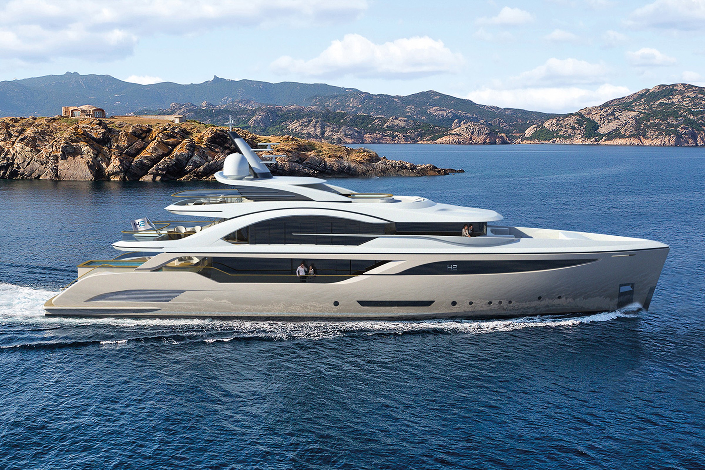 Blade, 52.00m superyacht concept, designed by H2 Yacht Design — photograph 1