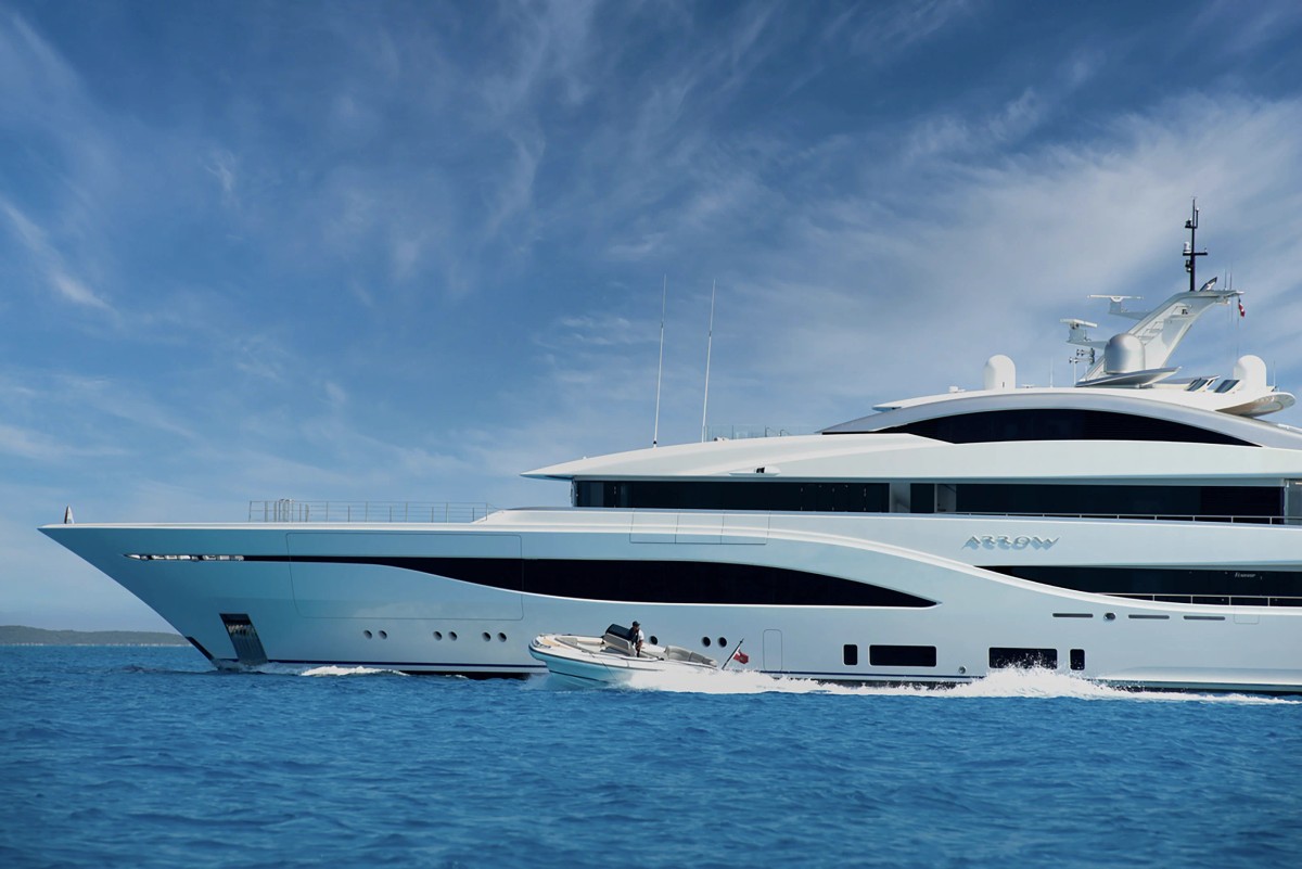 Arrow, 75m new build superyacht, built by Feadship, designed by H2 Yacht Design — photograph 3