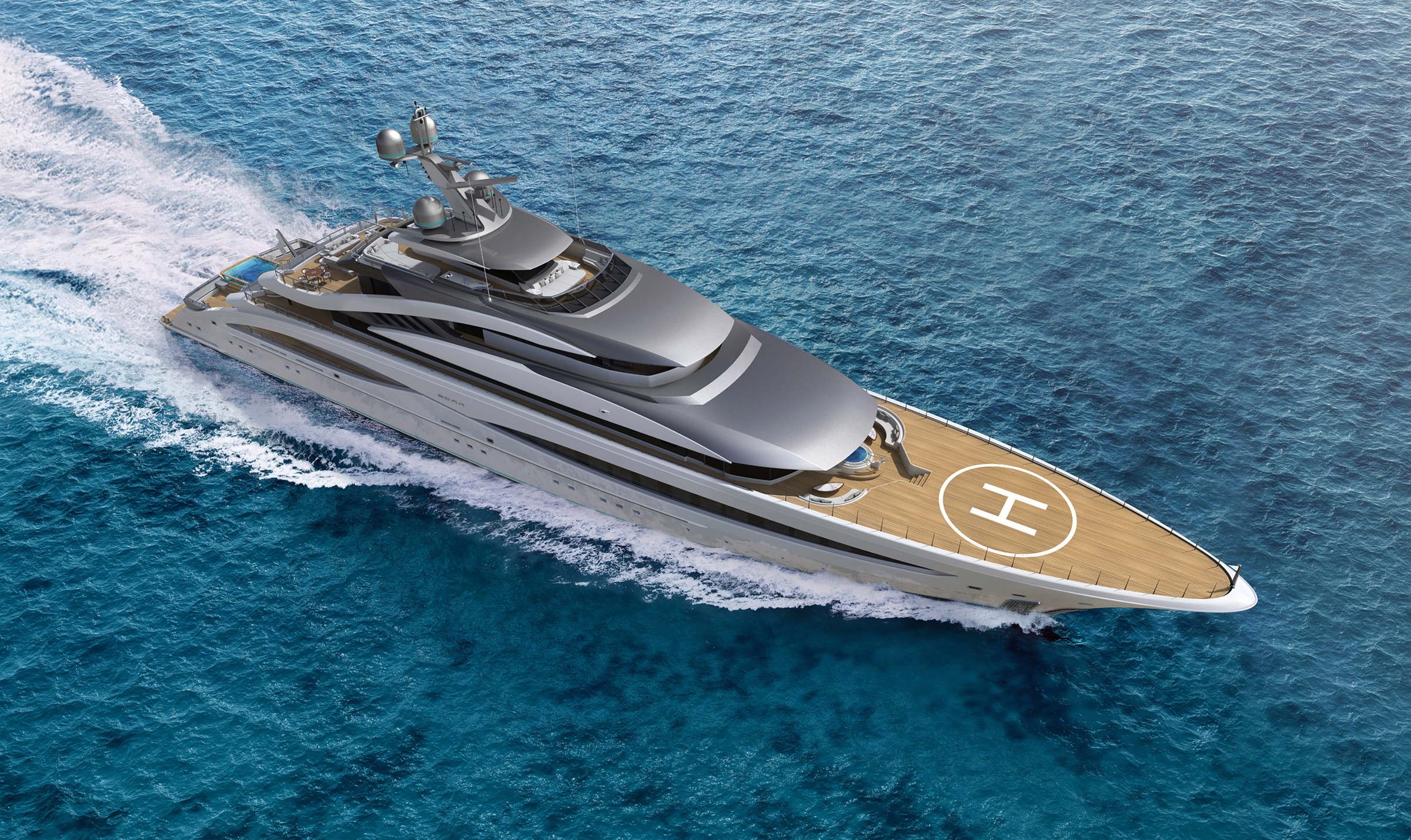 BORA, 81m superyacht concept, designed by H2 Yacht Design