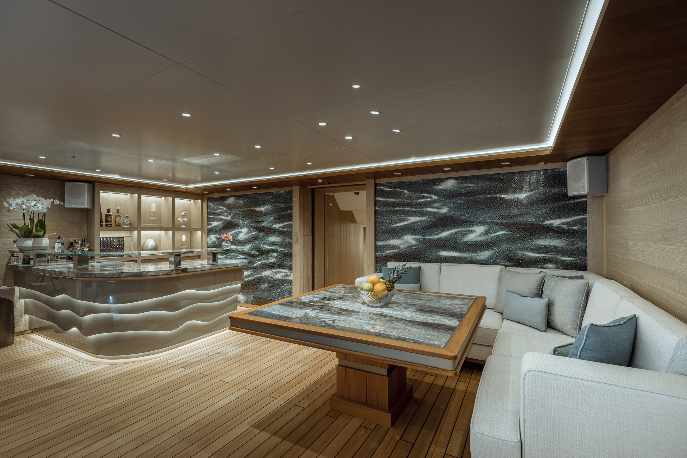 Victorious, 85m new build superyacht, built by AKYACHT, designed by H2 Yacht Design — photograph 4