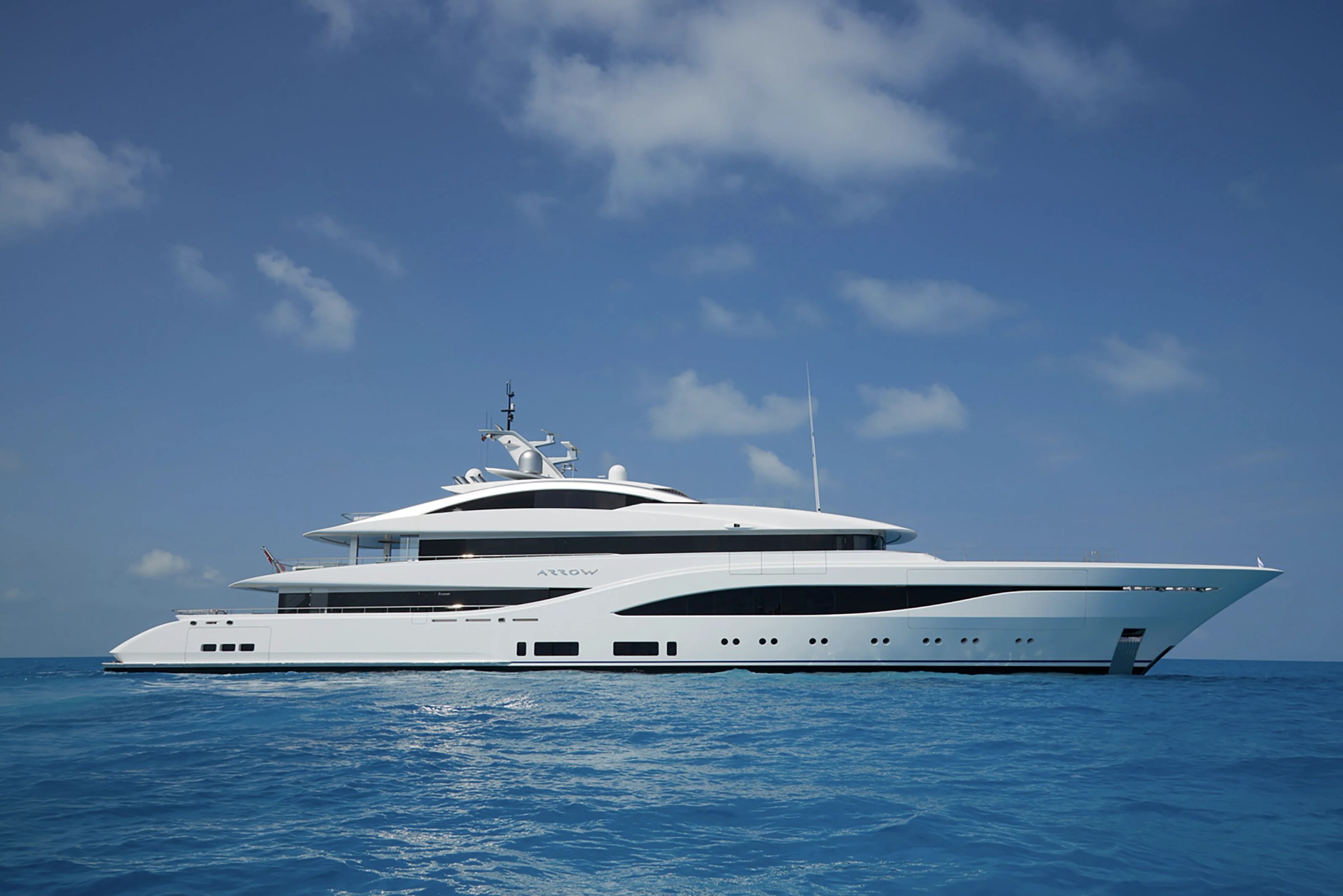 Arrow, 75m new build superyacht, built by Feadship, designed by H2 Yacht Design — photograph 1