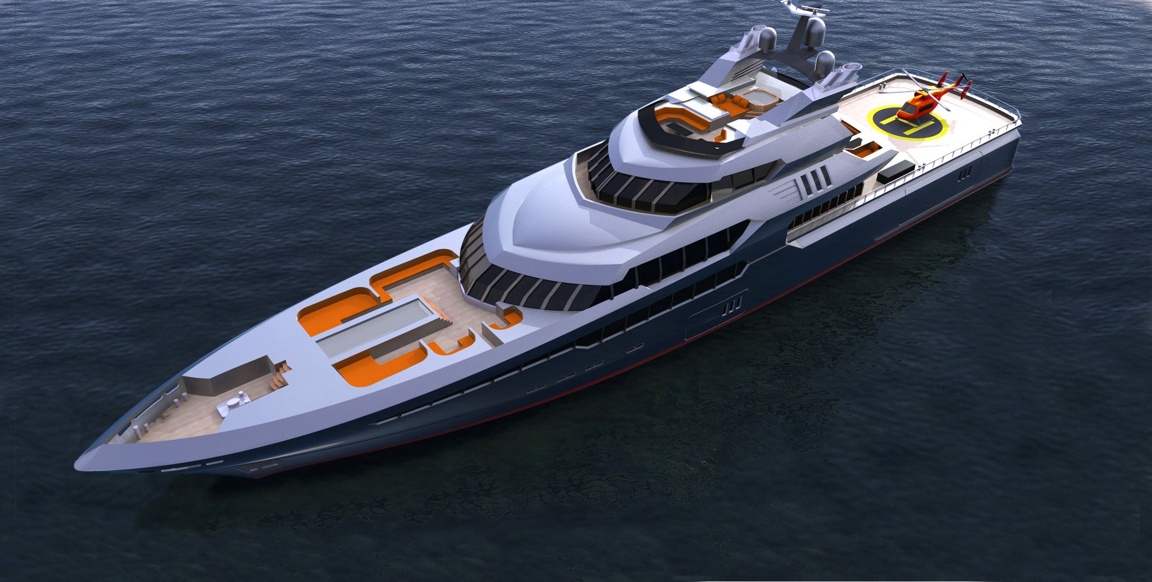 Stealth Explorer, 90.00m superyacht concept, designed by H2 Yacht Design — photograph 2